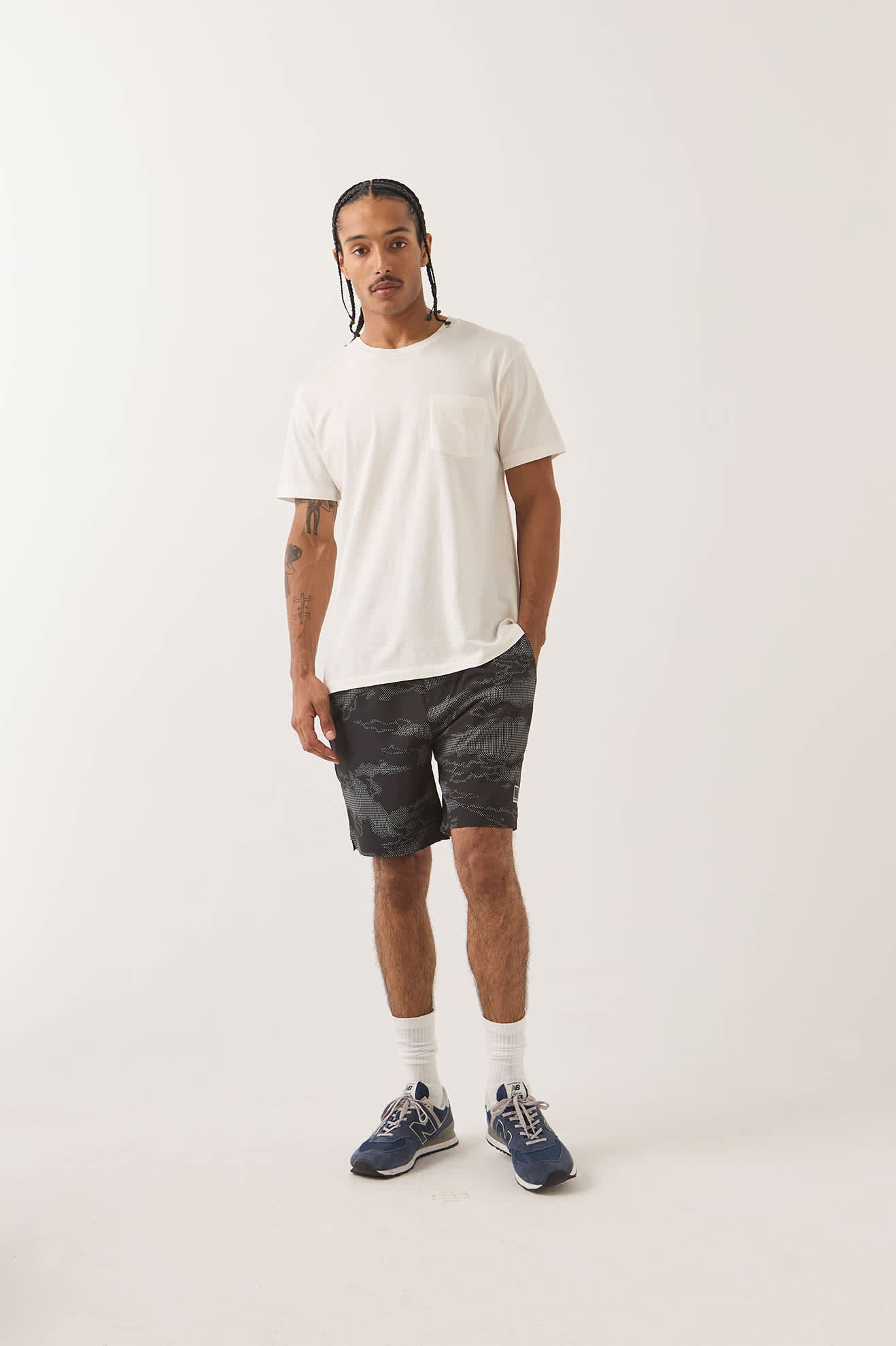 brixton-journey-active-short-black-camo-sportshorts-herren image 5
