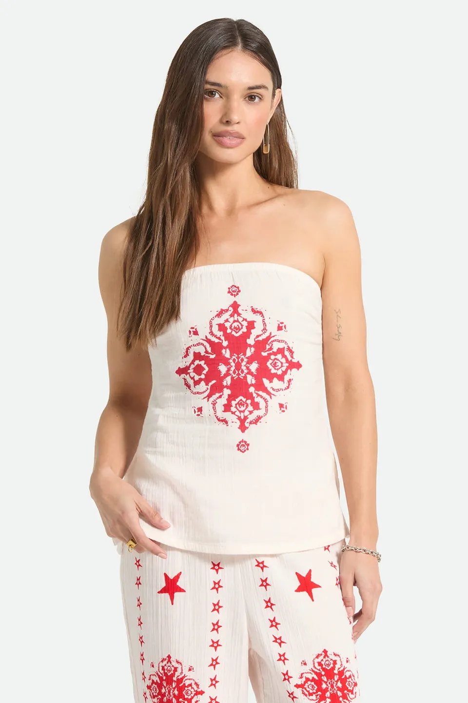 brixton-lola-tube-top-baumwolle-wei-rot image 1