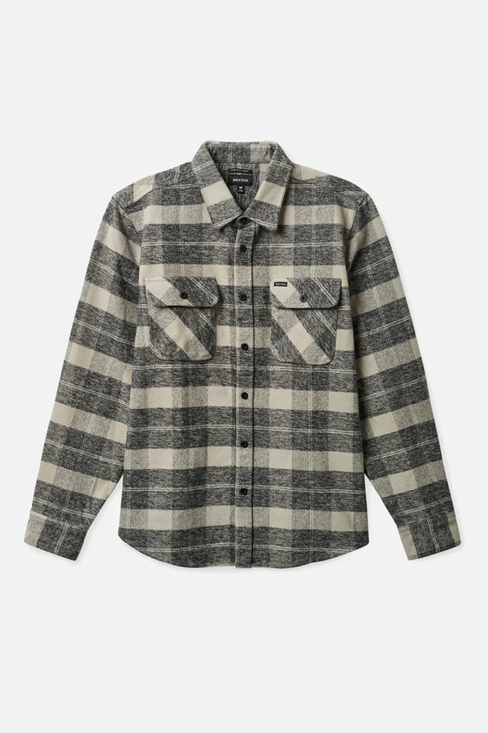 brixton-bowery-heavyweight-flanell-black-charcoal-wolle image 1