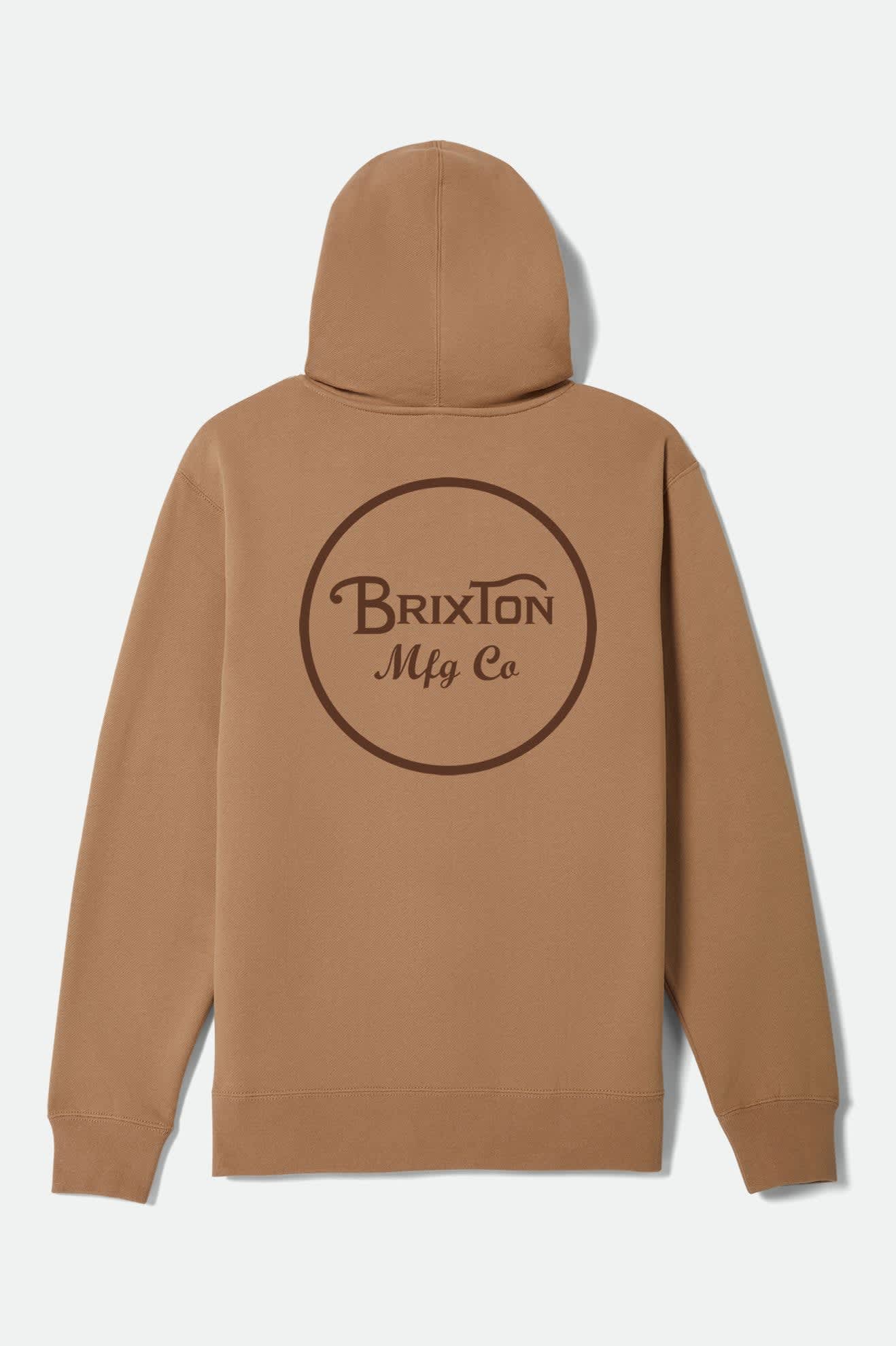 brixton-wheeler-hoodie-sand-stone-brown-mit-brustprint image 1