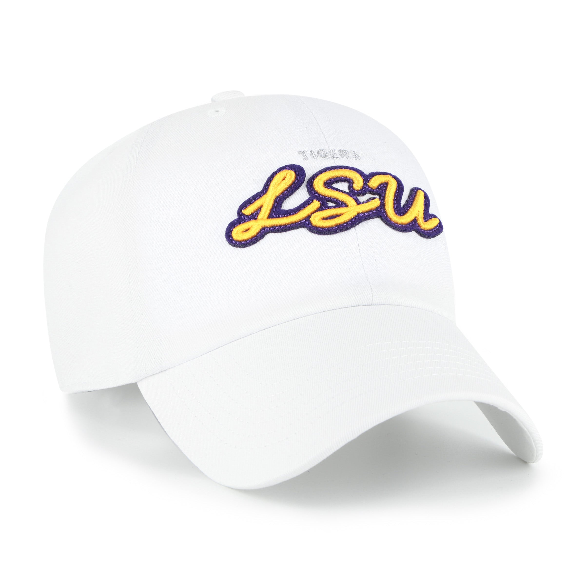 47-clean-up-lsu-tigers-cap-white-script-trendy image 3