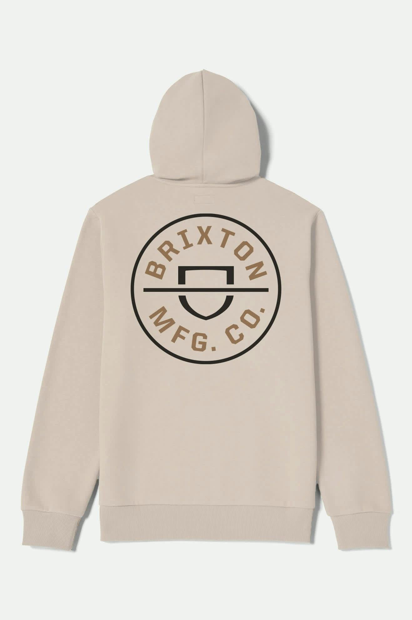 brixton-crest-hoodie-cream-jet-black-kapuzenpulli image 2