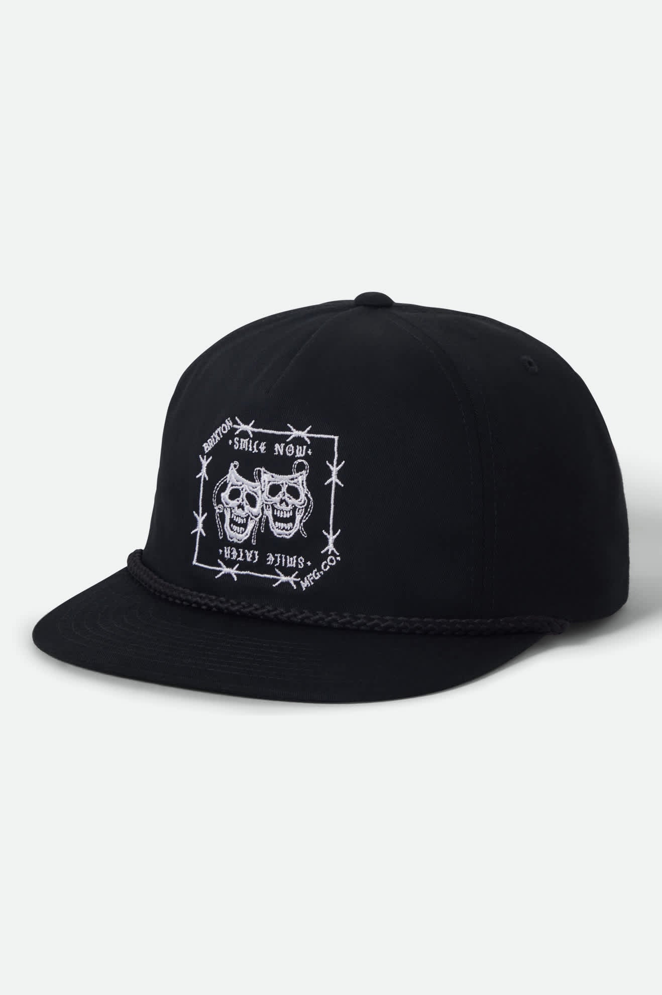 brixton-smile-always-snapback-cap-schwarz-flat-bill image 1