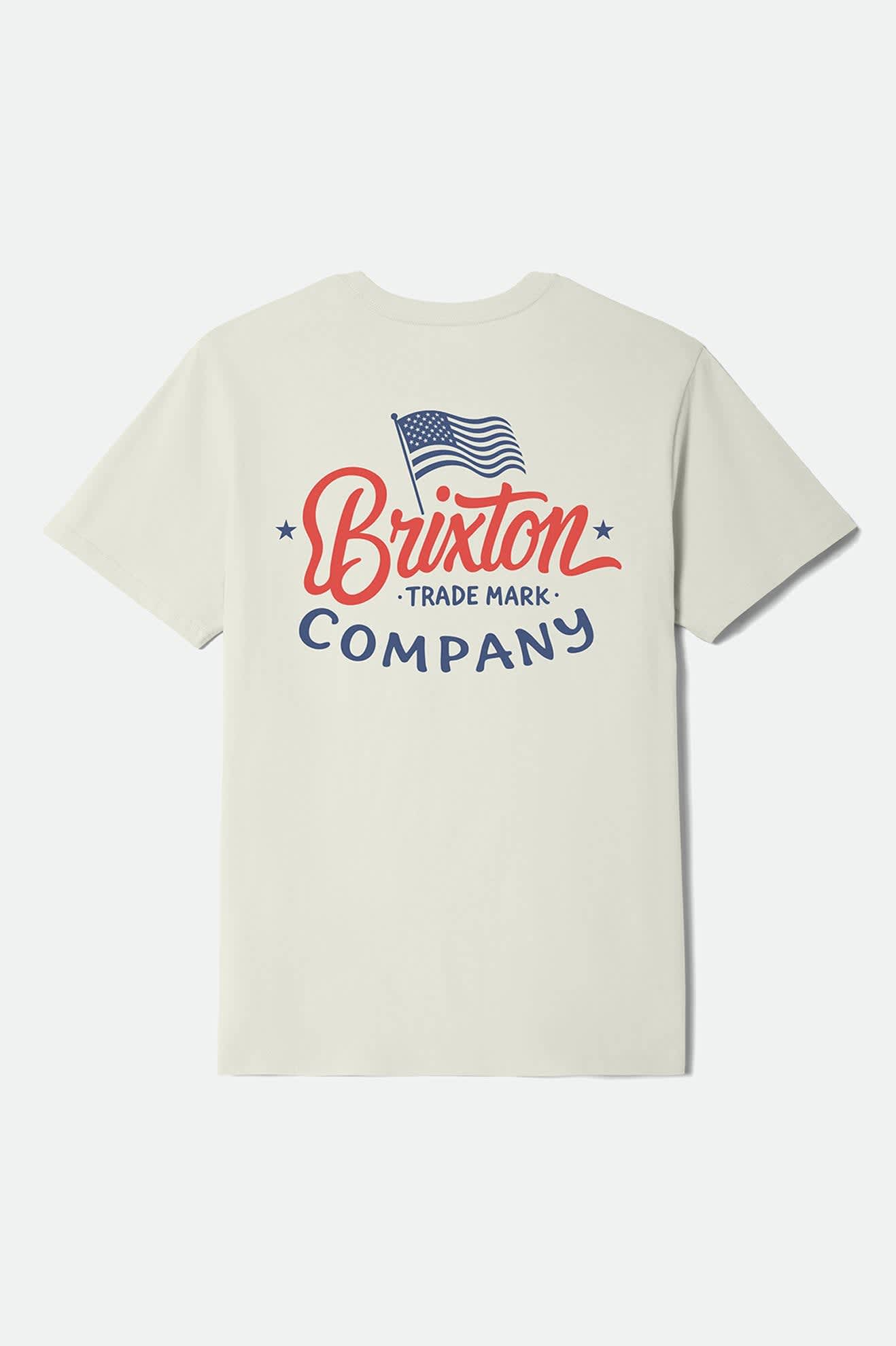 brixton-brxtn-flag-t-shirt-cream-navy-red-grafik image 6