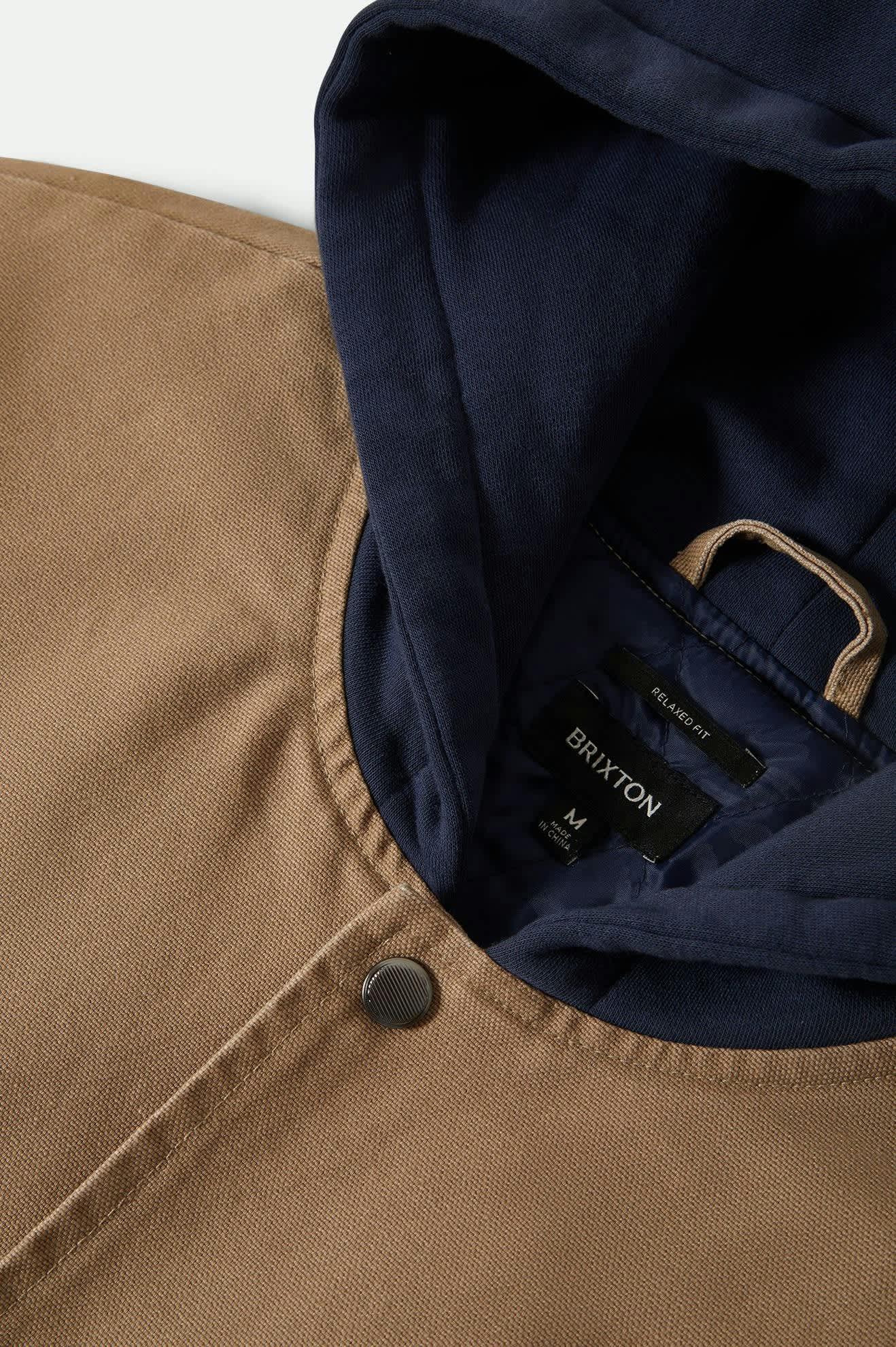 brixton-canvas-hooded-bomber-jacke-khaki-kapuze image 7