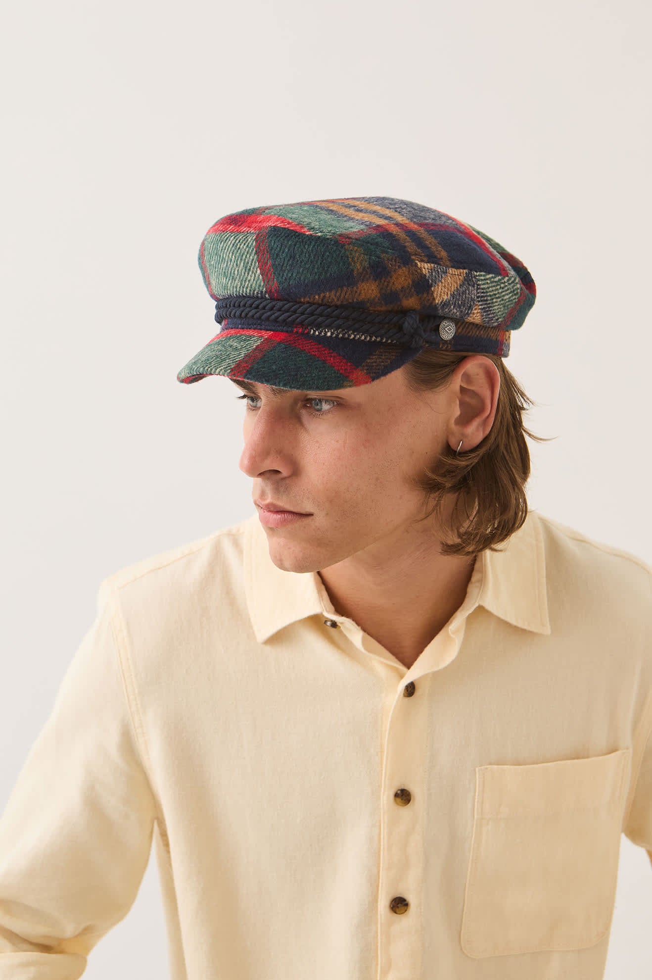 brixton-fiddler-fisherman-cap-navy-karo-docker-cap image 5