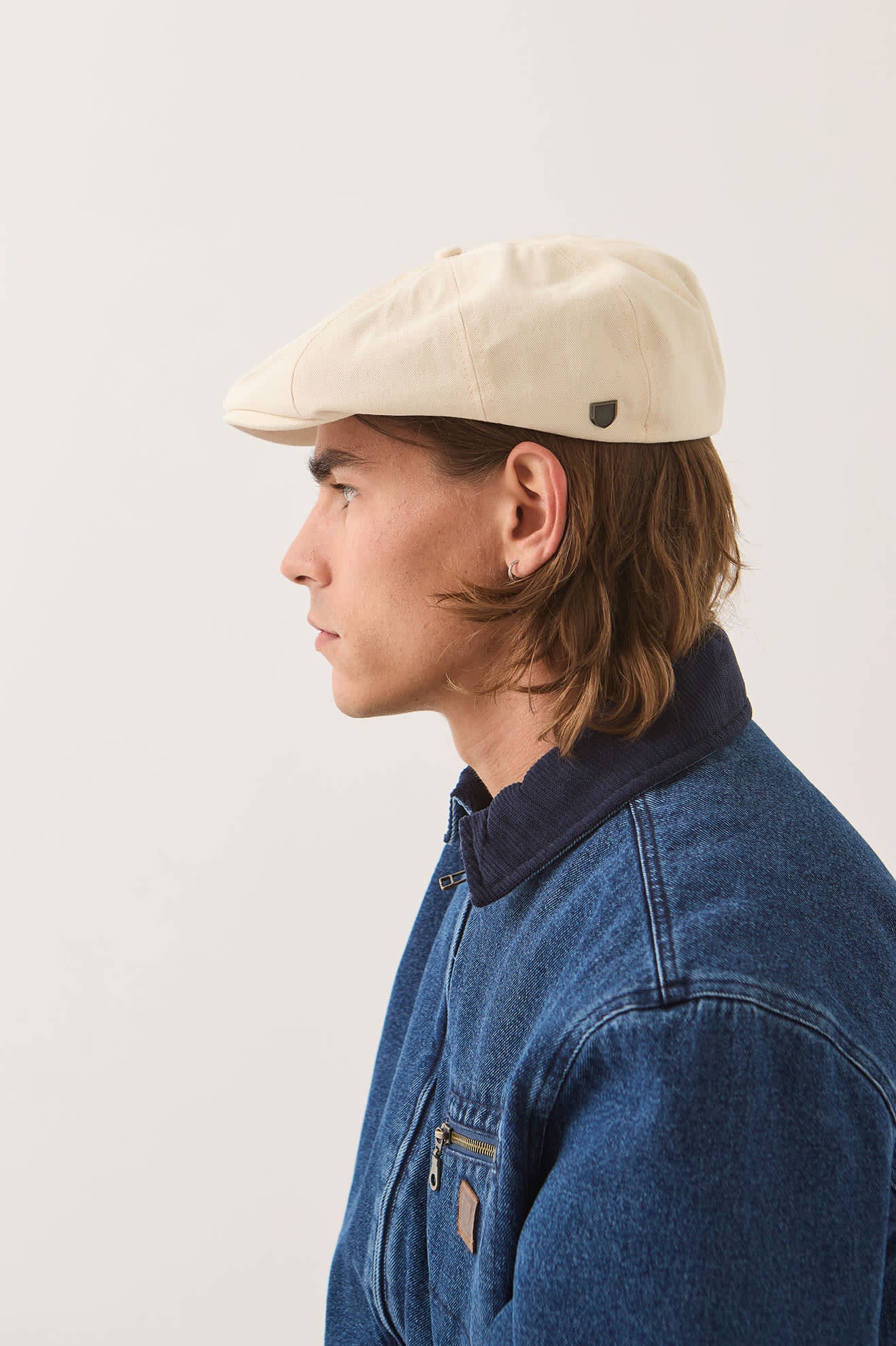 brixton-brood-newsboy-cap-egret-white-canvas image 4