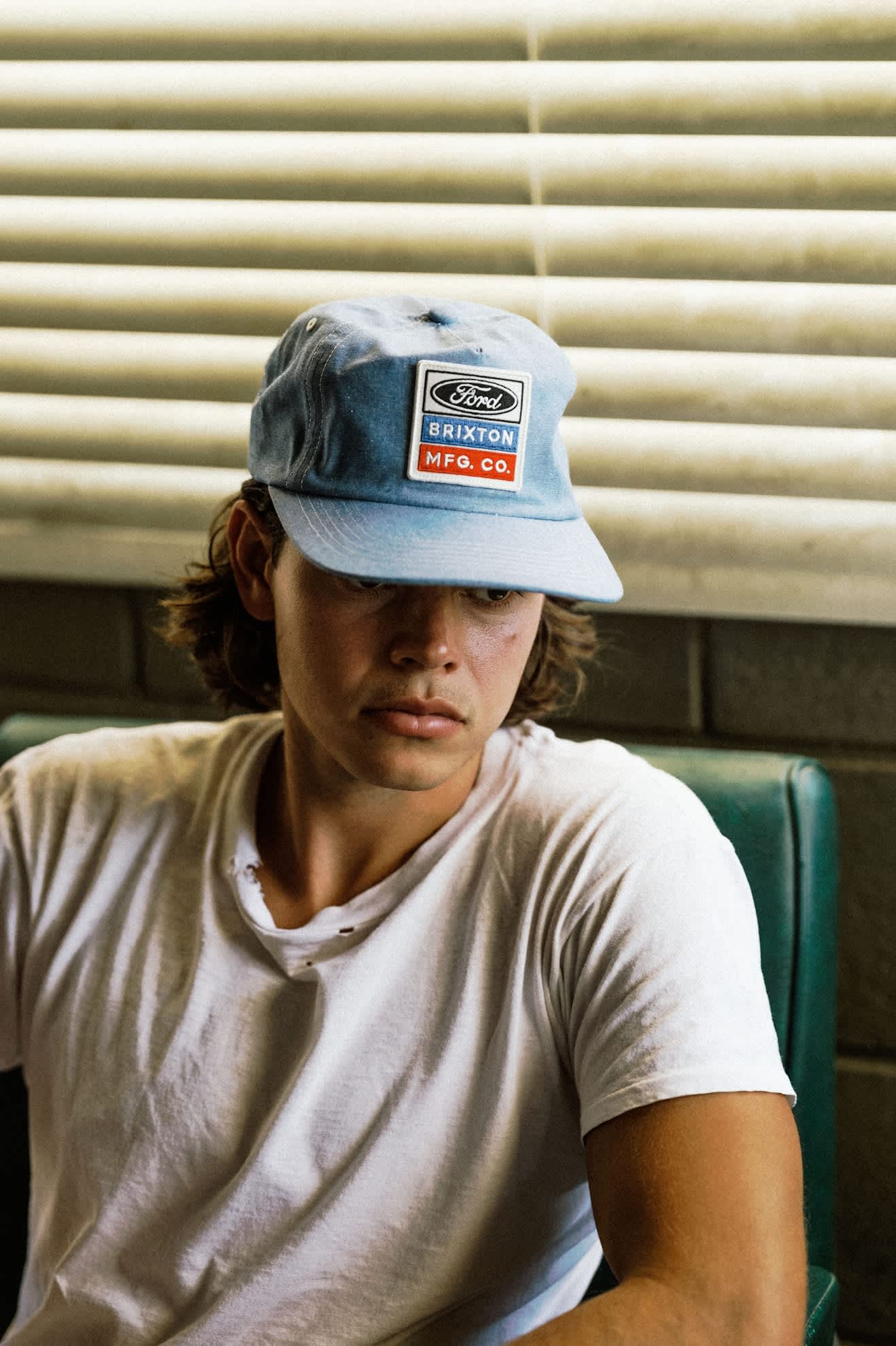 brixton-ford-service-dept-snapback-cap-blue-chambray-baumwolle image 6