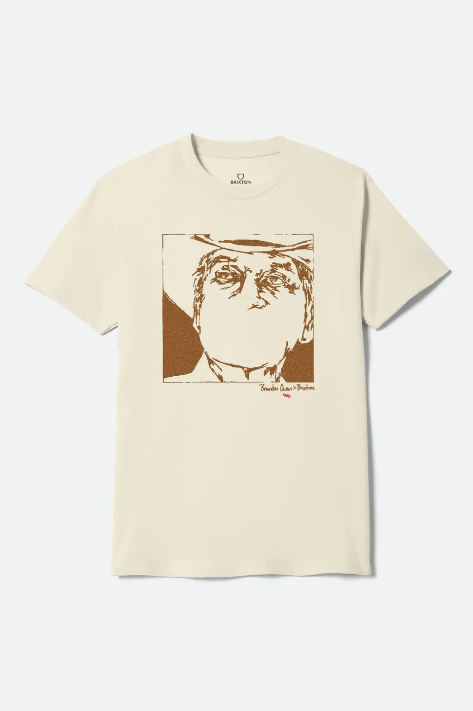 brixton-wilburn-t-shirt-cream-baumwolle-western-grafik image 1