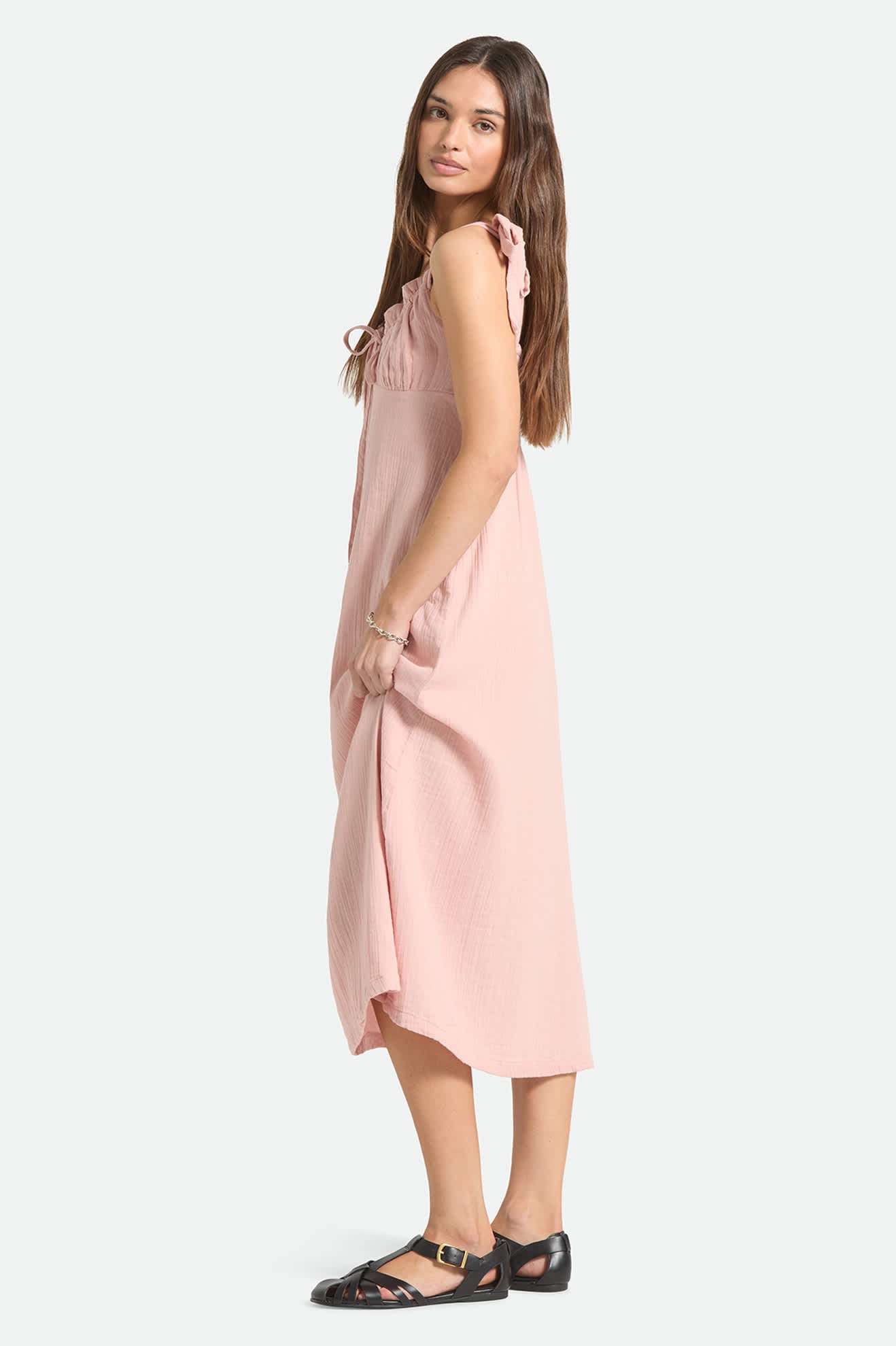 brixton-tie-dress-silver-pink-baumwollkleid image 3