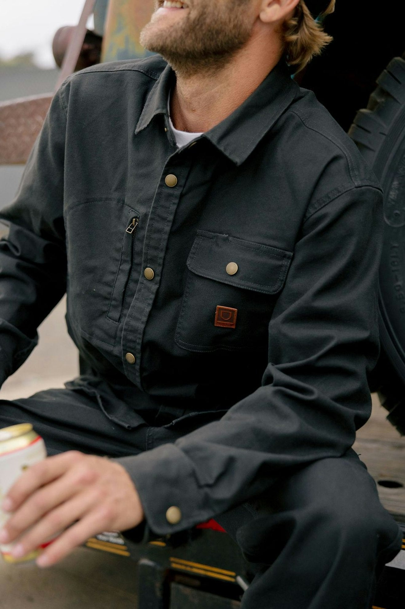 brixton-builders-stretch-overshirt-herren-schwarz-canvas image 2