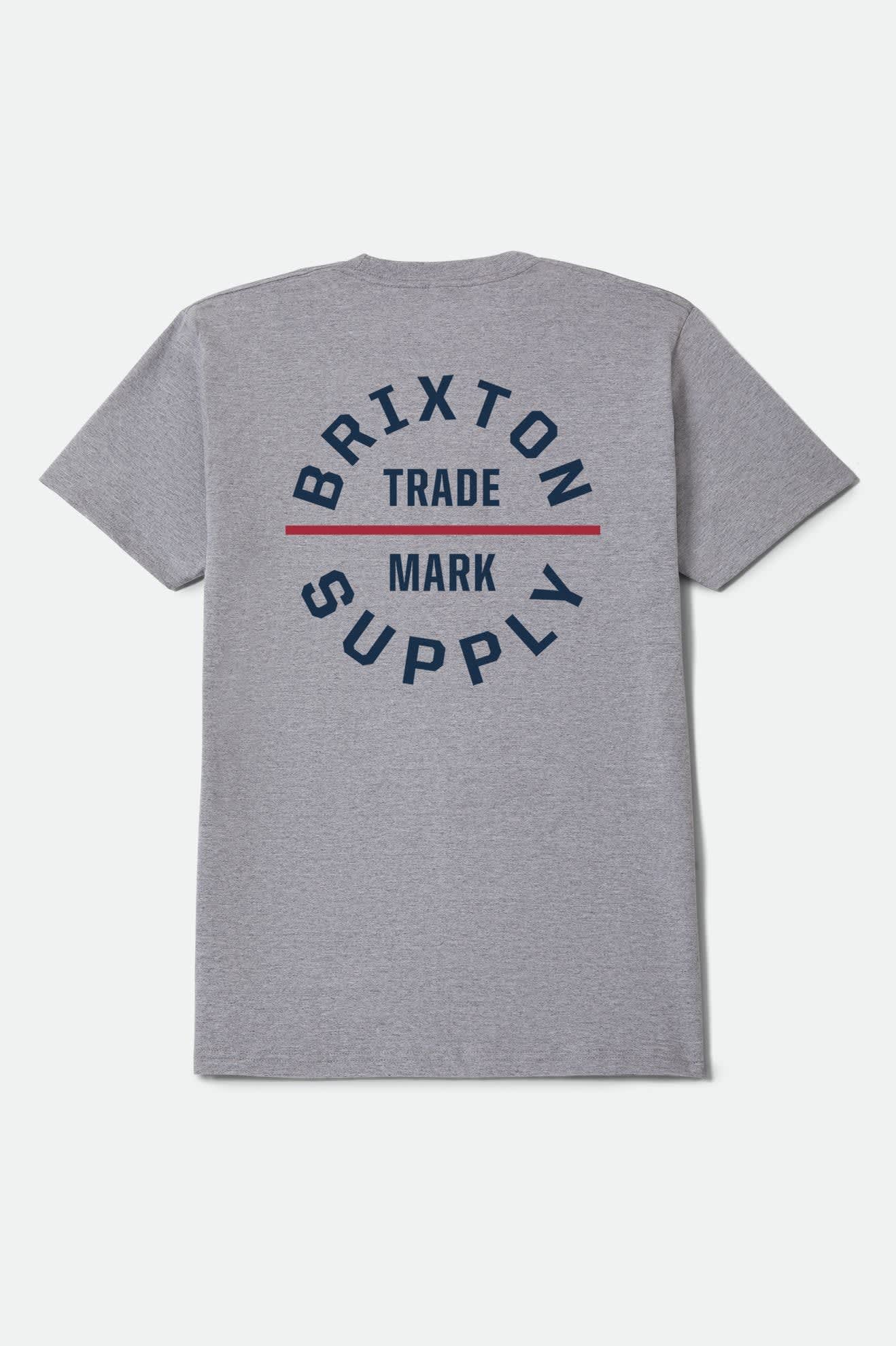 brixton-oath-standard-t-shirt-heather-grey-navy-red image 1