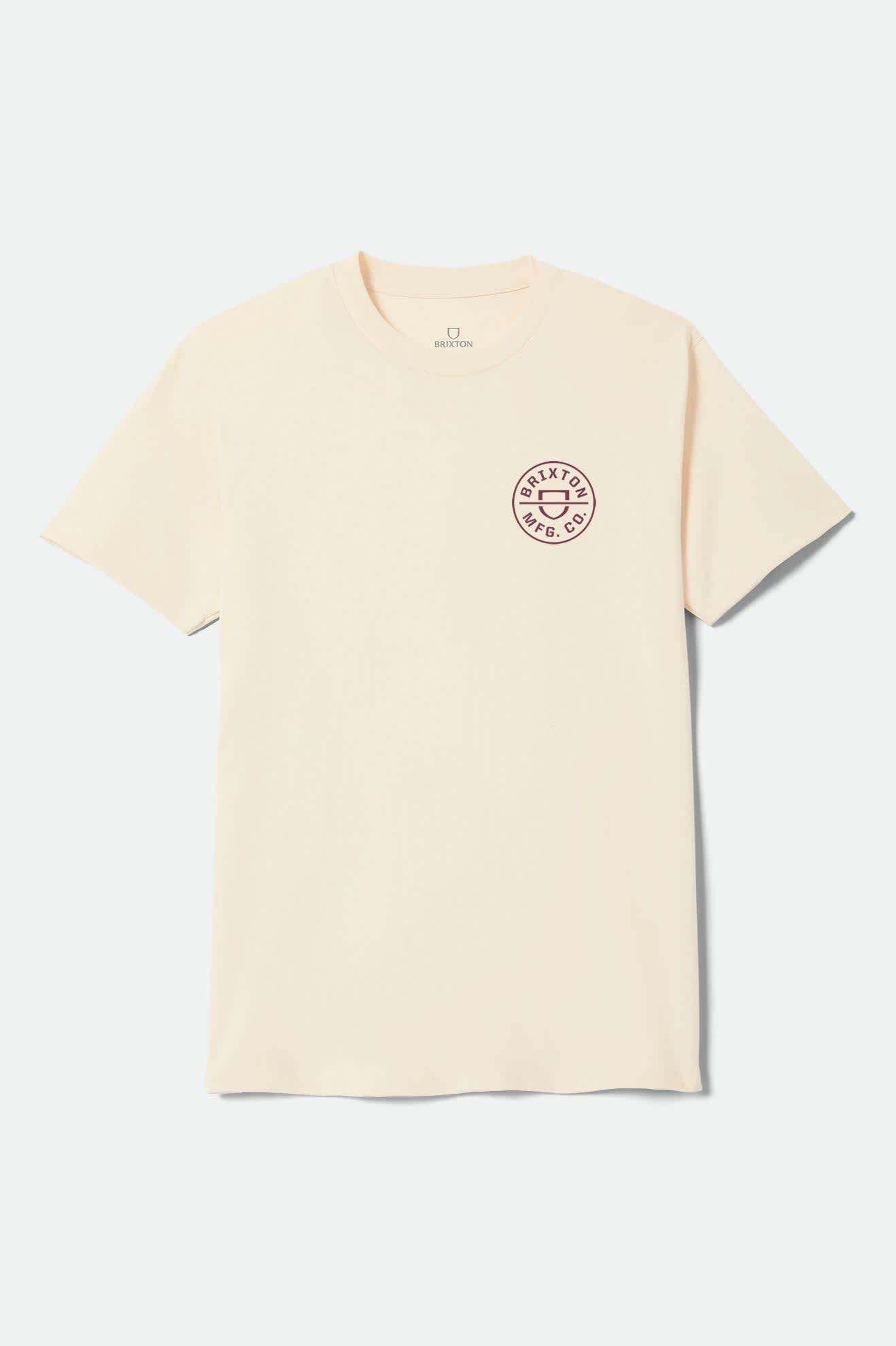 brixton-crest-t-shirt-cream-mahogany-baumwolle image 2