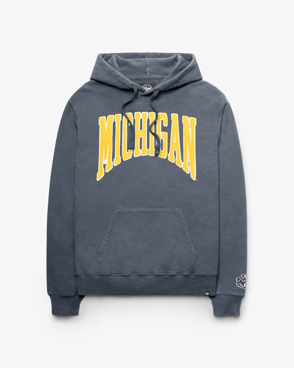 47-brand-headline-michigan-wolverines-hoodie-rusted-navy image 1