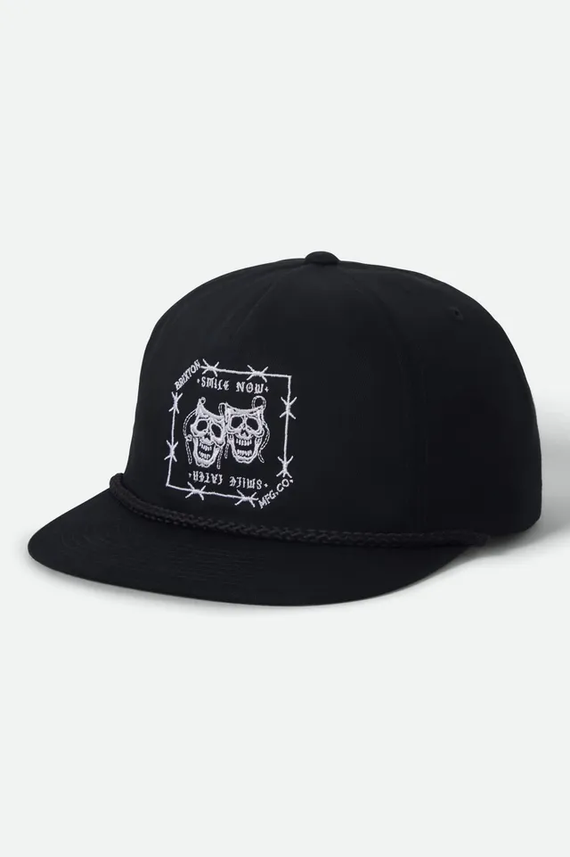 brixton-smile-always-snapback-cap-schwarz-flat-bill image 1