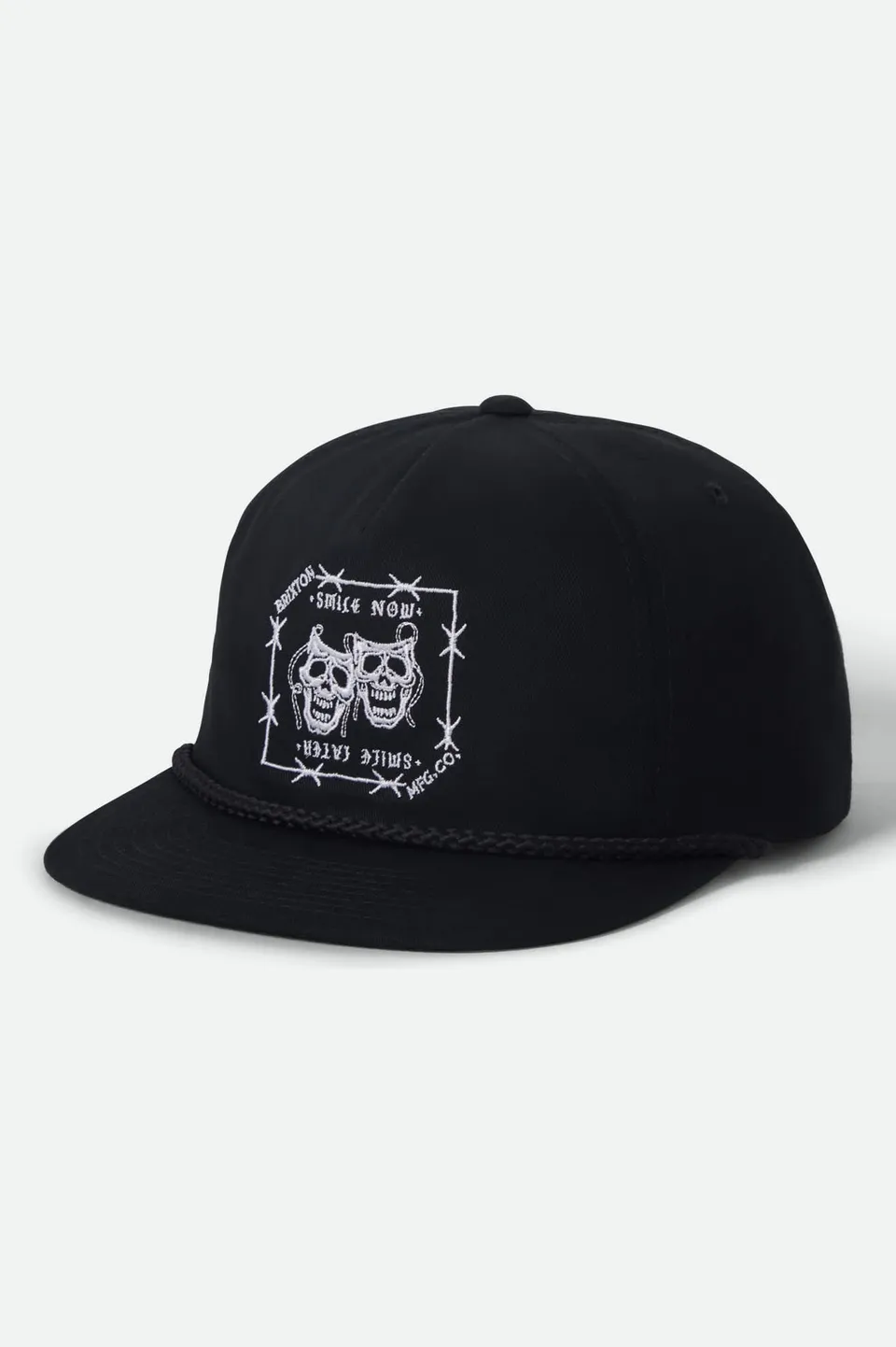 brixton-smile-always-snapback-cap-schwarz-flat-bill image 1