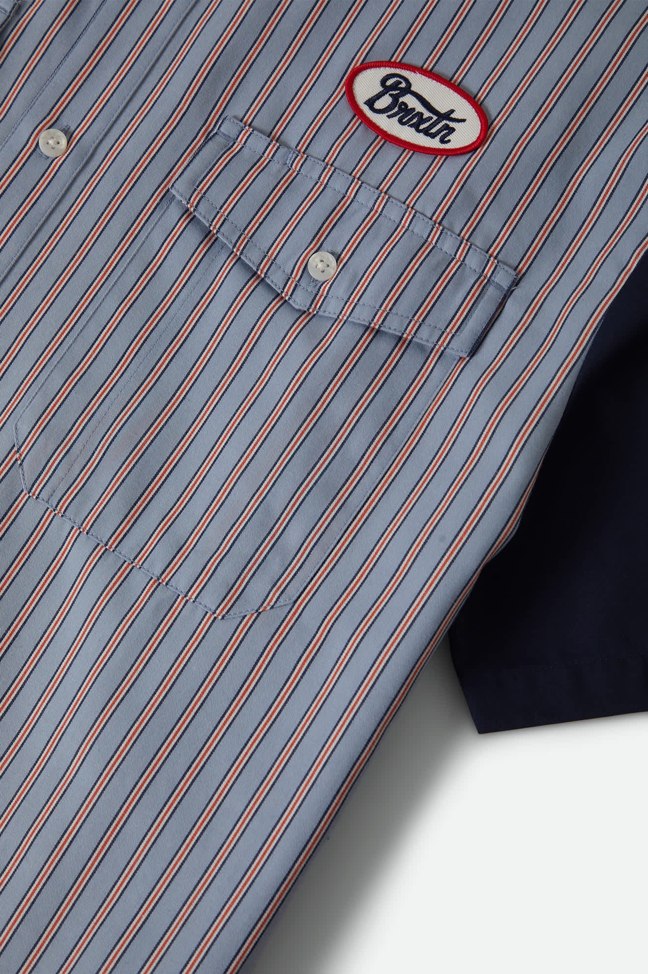 brixton-builders-olson-short-sleeve-hemd-blue-aura-stripe image 8