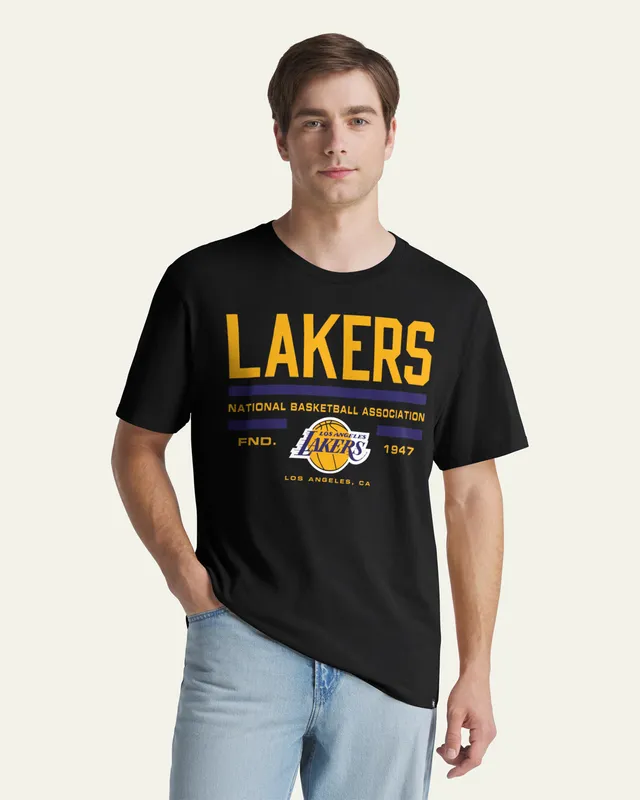 47-brand-foundation-tee-lakers-stack-block-t-shirt-schwarz-herren image 1