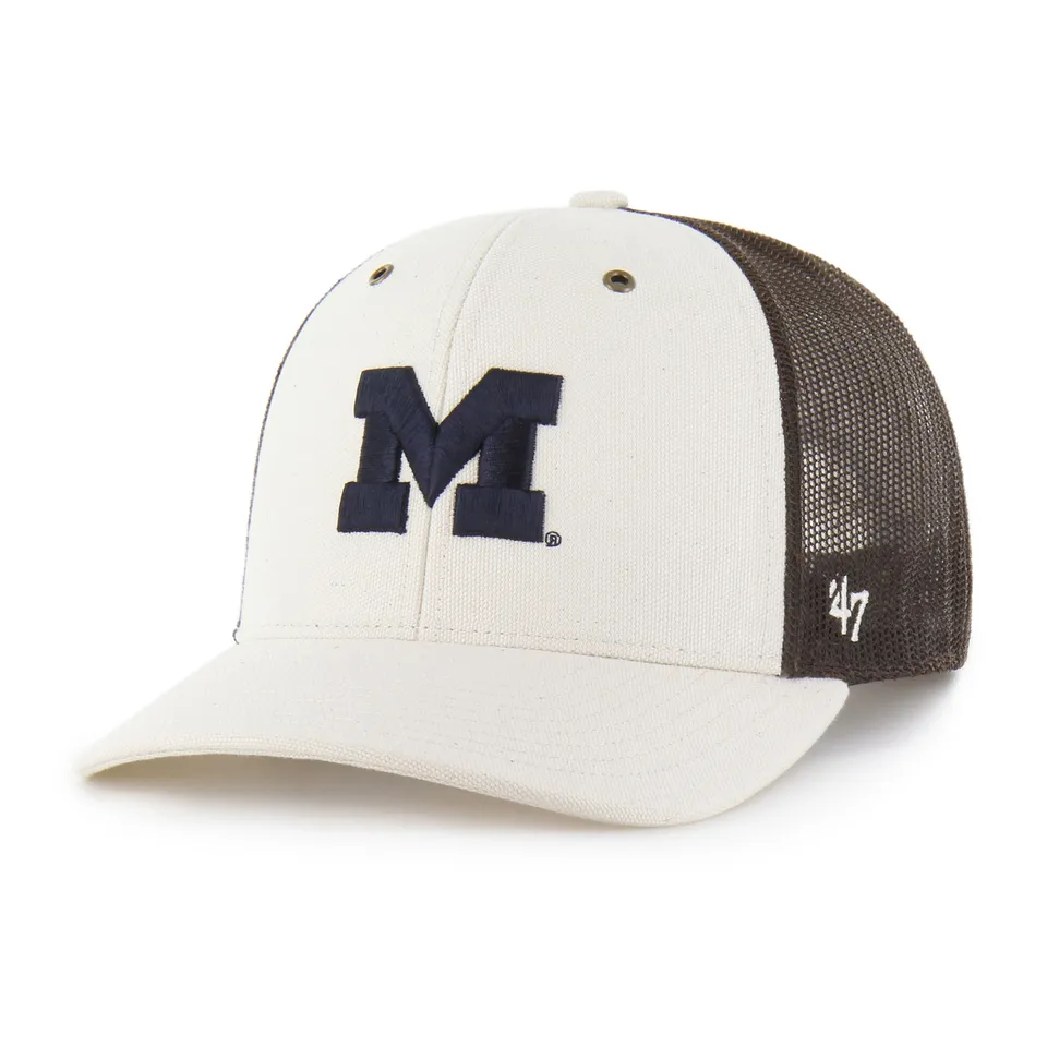 47-trucker-michigan-wolverines-carhartt-undyed-cap-natural image 1