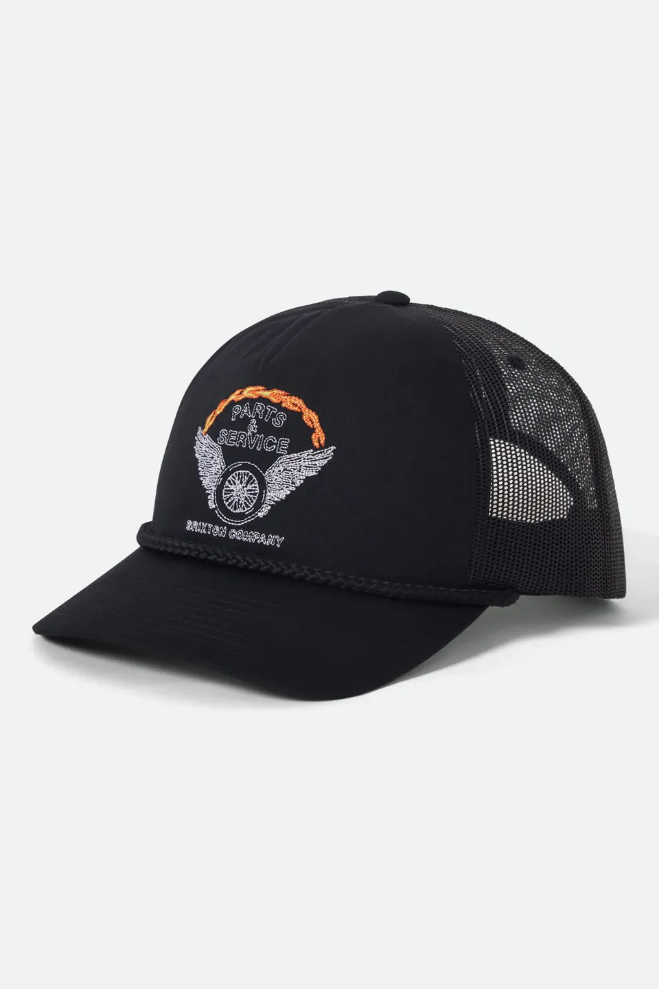 brixton-leeway-trucker-cap-black-black-mesh image 1