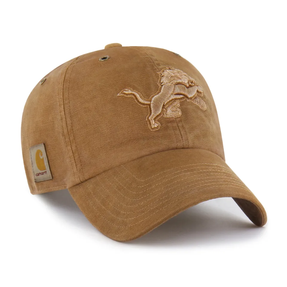 47-brand-detroit-lions-carhartt-dyed-clean-up-cap-carhartt-brown image 1