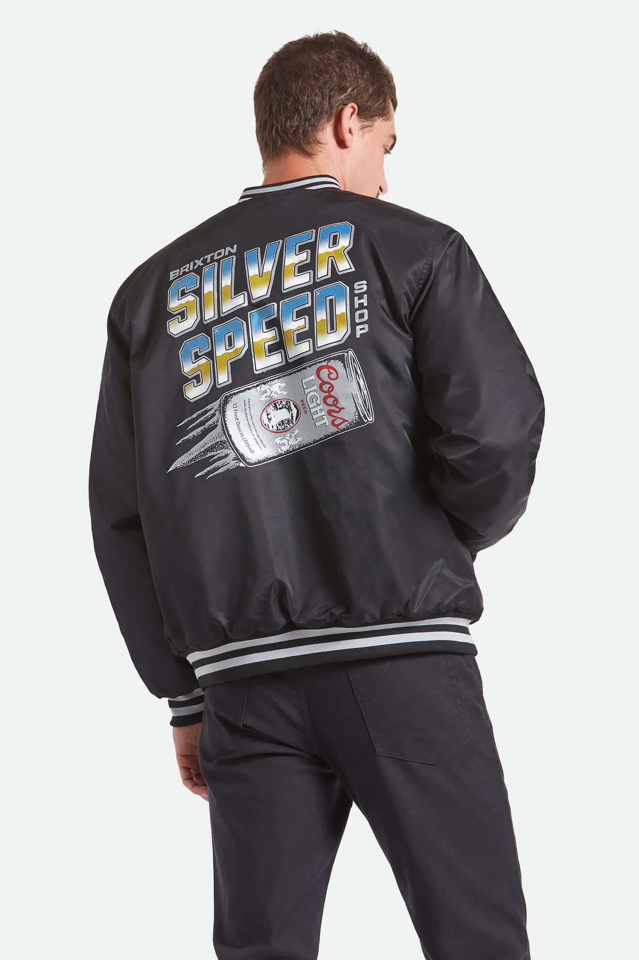 brixton-coors-light-silver-speed-shop-jacke-schwarz-silber image 5