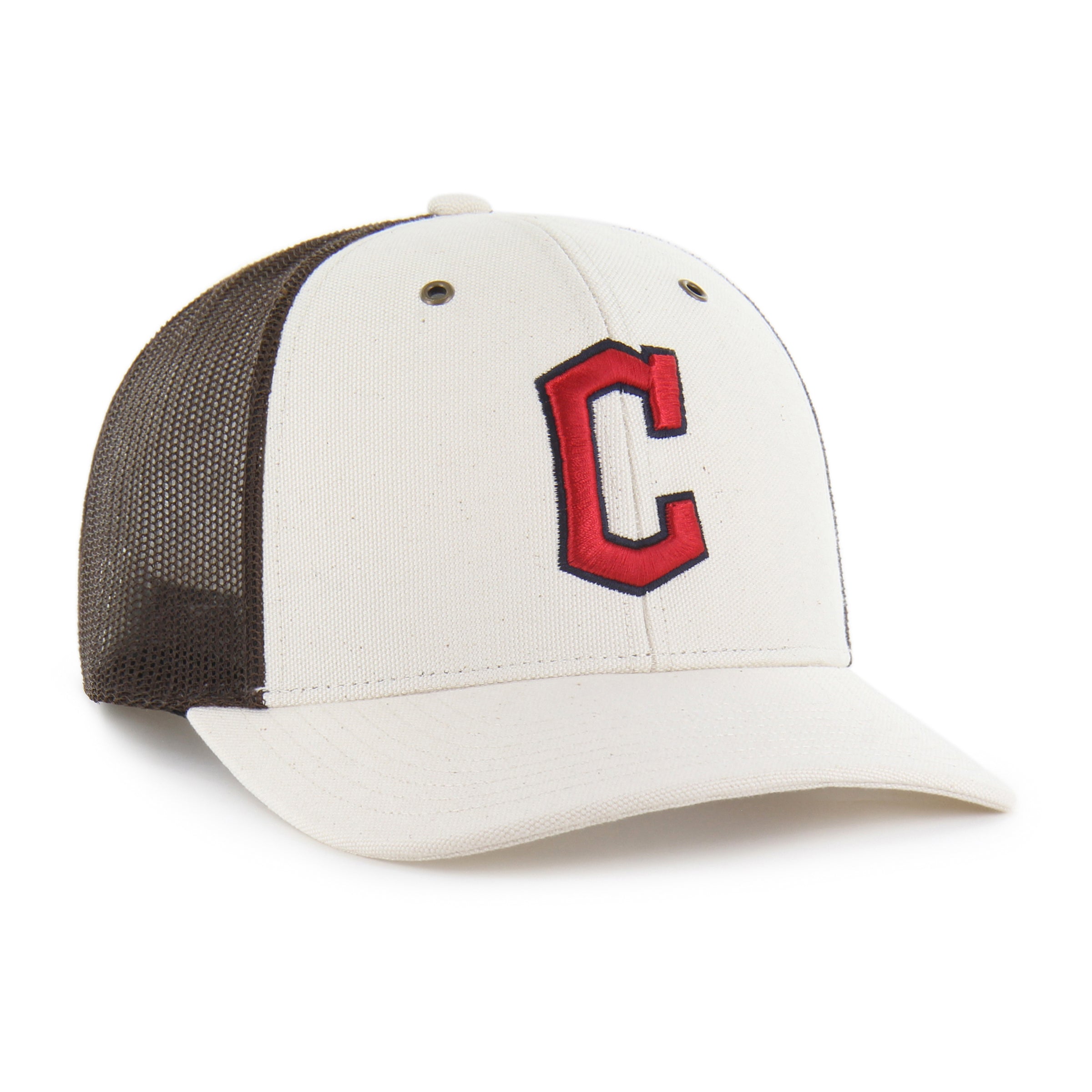47-brand-trucker-cleveland-guardians-carhartt-trucker-cap-natural image 4