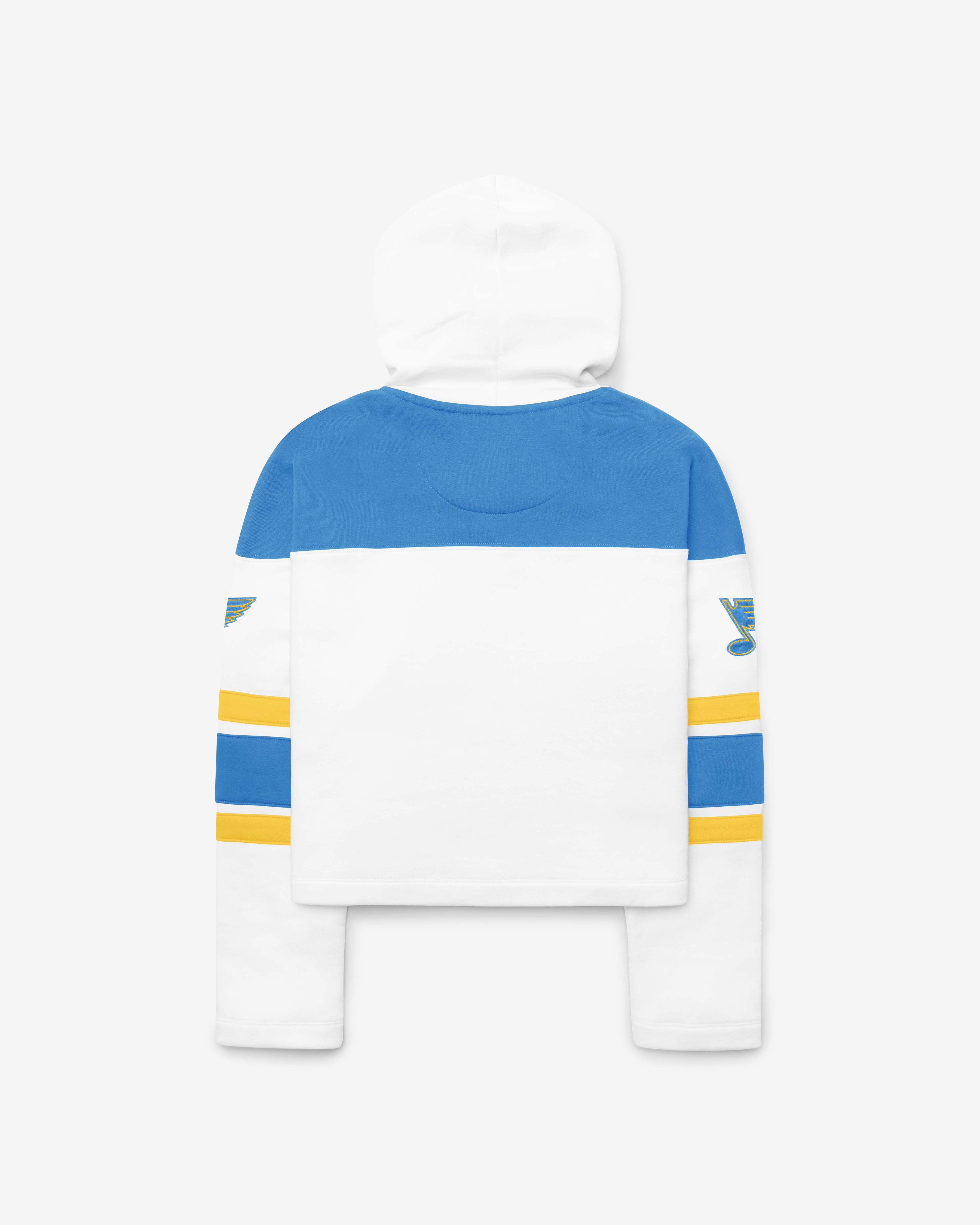 47-brand-lacer-st-louis-blues-cut-thru-cropped-hoodie-white-wash-damen image 2