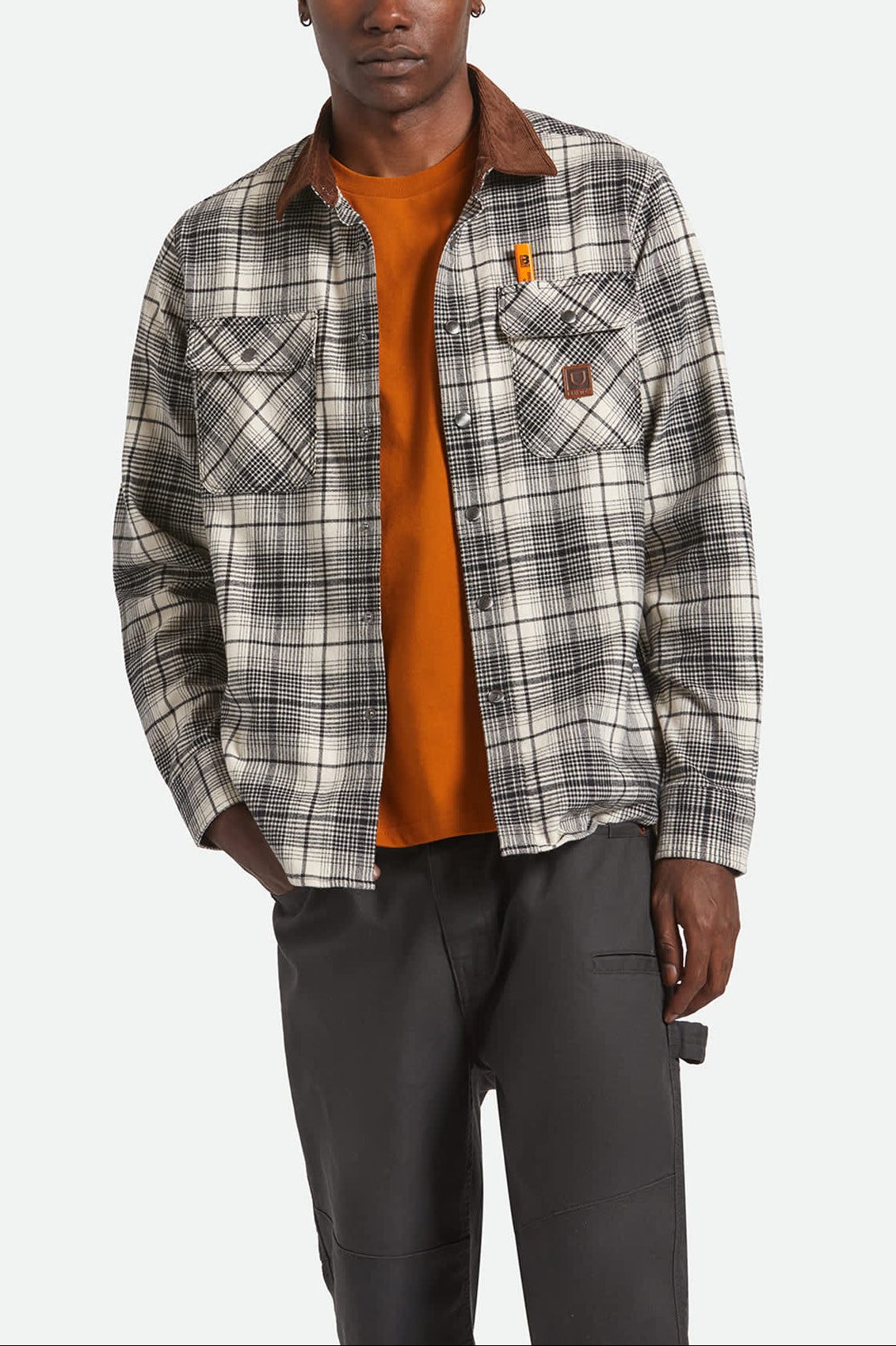 brixton-builders-bowery-flanellhemd-off-white-black-stretch image 2