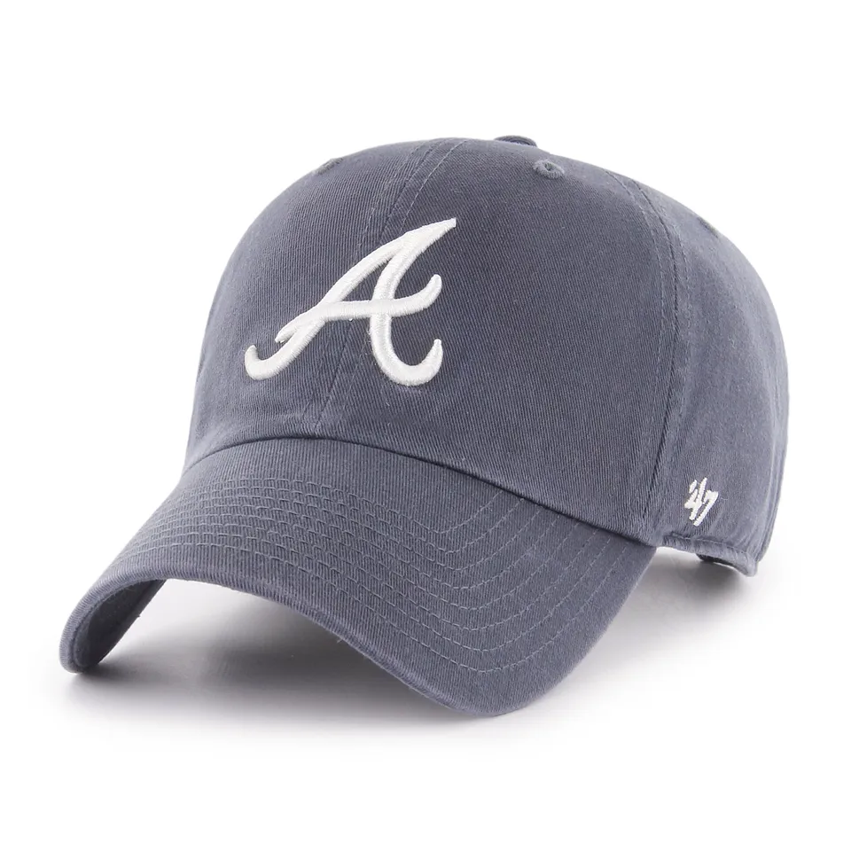 47-brand-clean-up-atlanta-braves-cap-vintage-navy image 1