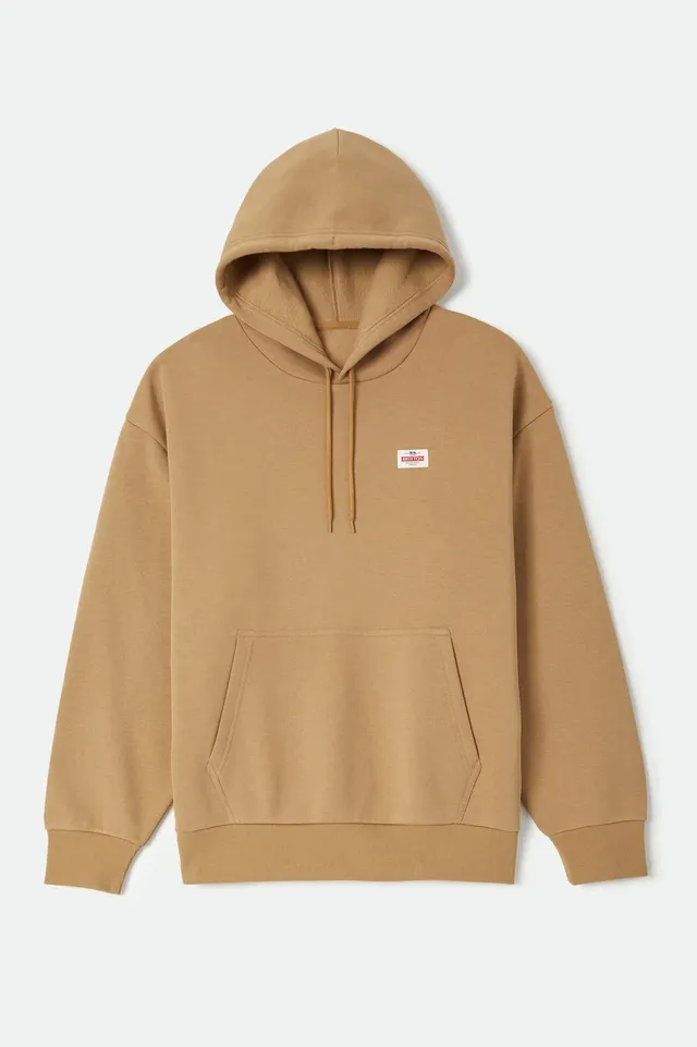 brixton-trademark-hood-hoodie-british-khaki-baumwollfleece image 1