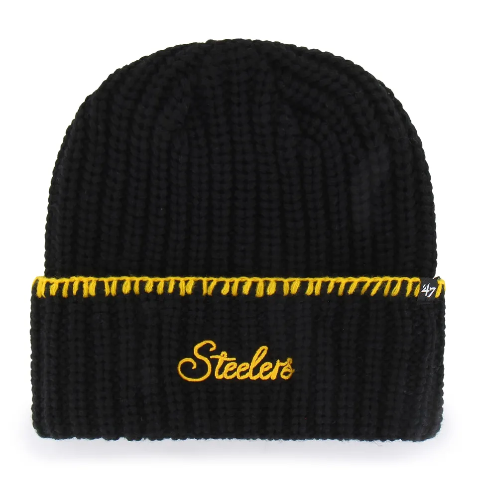 47-pittsburgh-steelers-blanket-stitch-beanie-schwarz-damen image 1