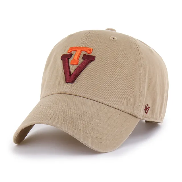 47-clean-up-virginia-tech-hokies-vintage-cap-khaki-verstellbar image 1