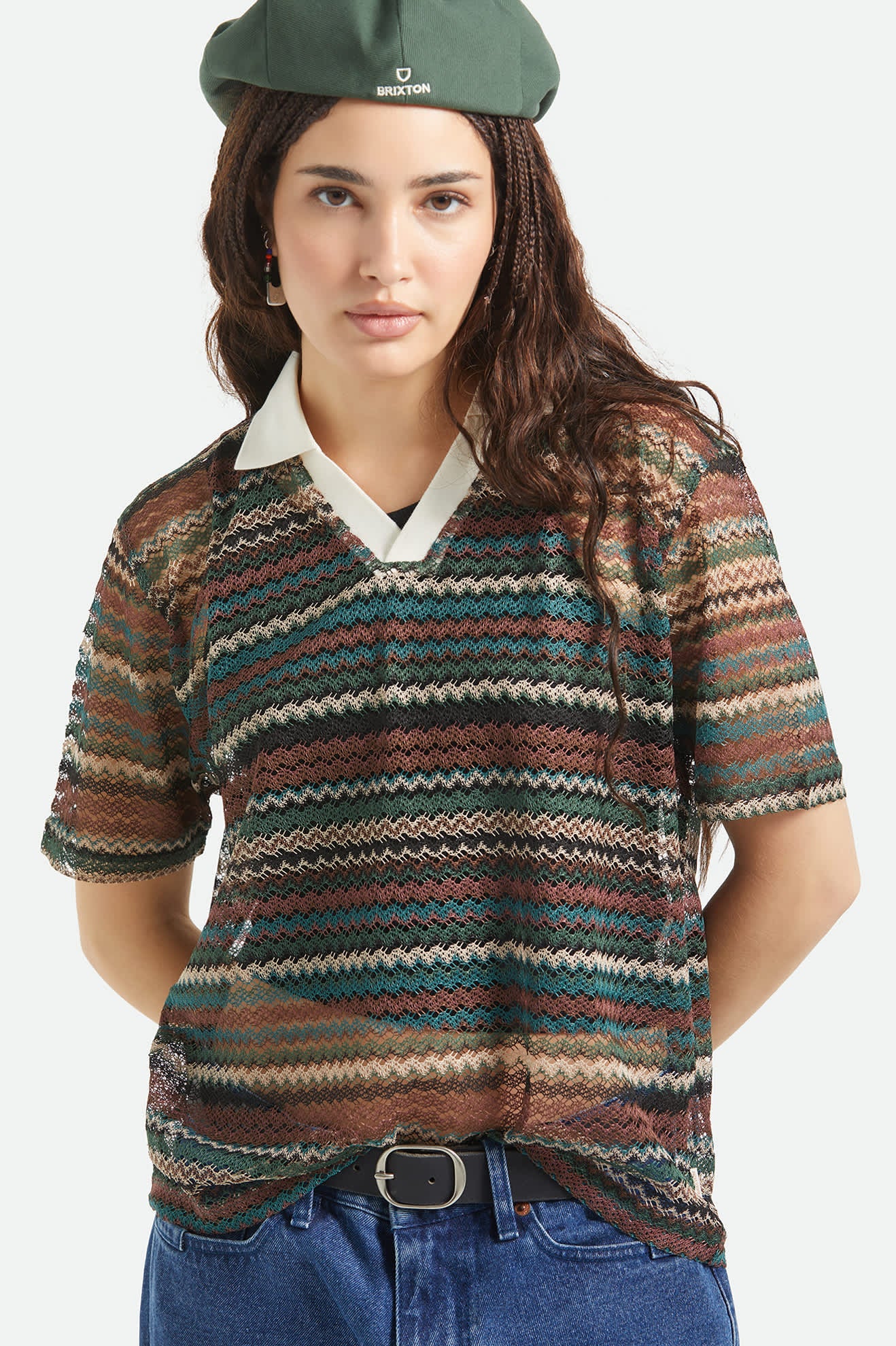 brixton-varsity-t-shirt-multi-retro-stripe-polyester image 5