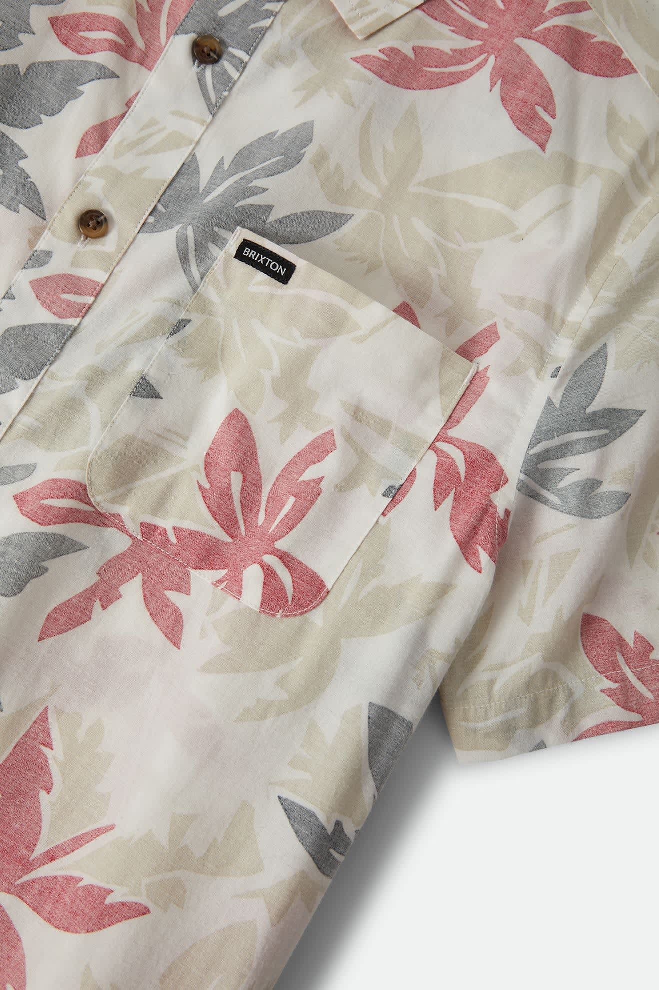 brixton-charter-print-kurzarmhemd-off-white-palm-floral image 3