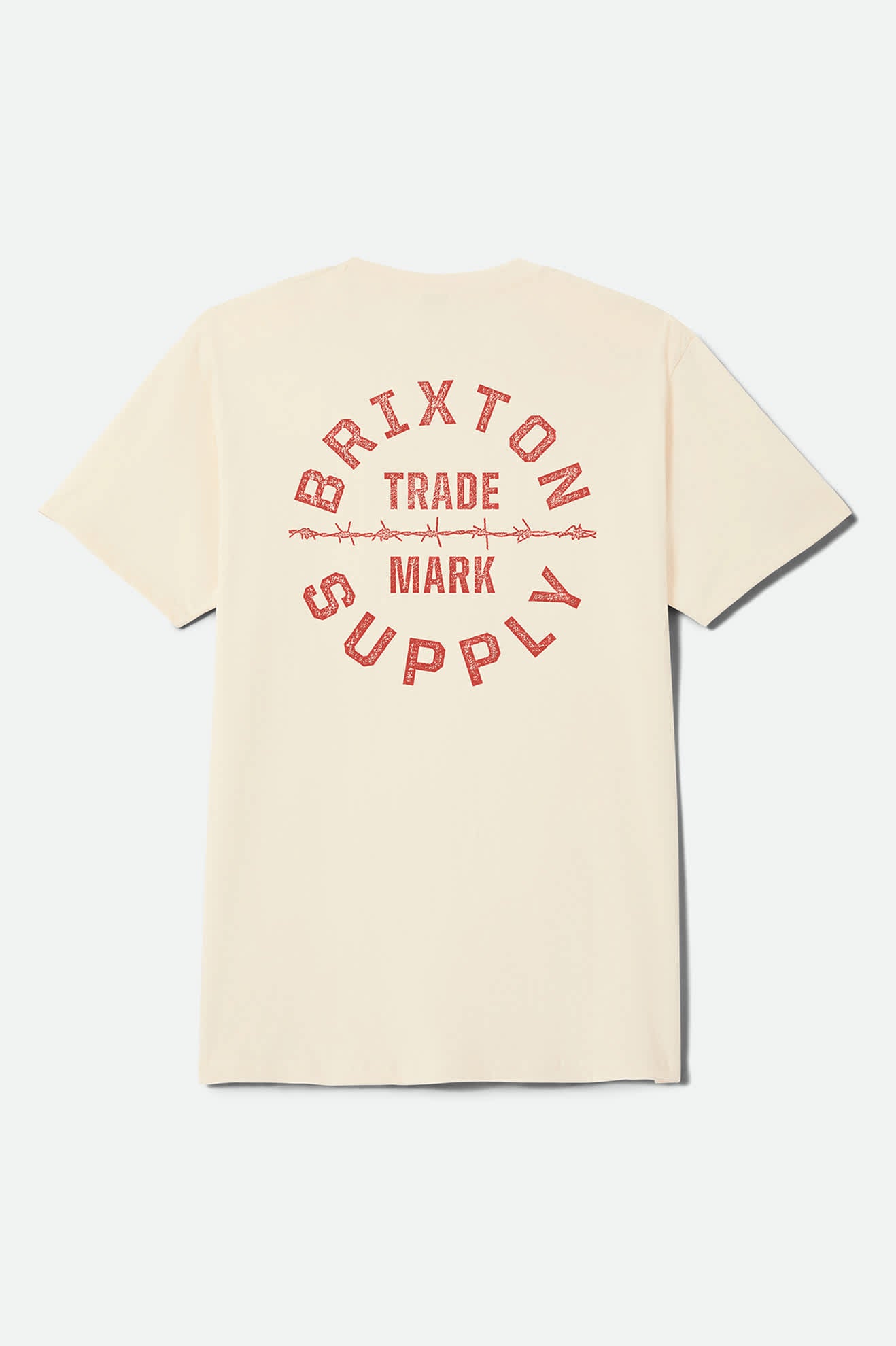 brixton-oath-v-standard-t-shirt-cream-brick-red-baumwolle image 2