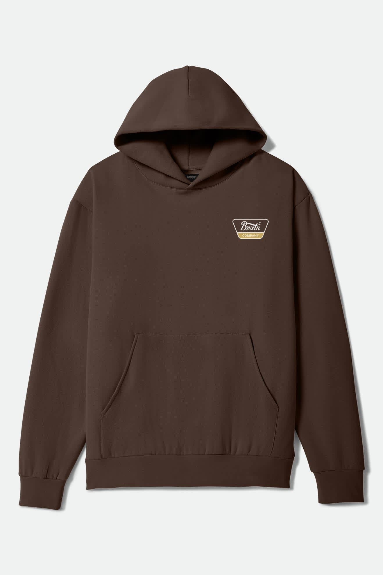 brixton-linwood-hoodie-brown-white-sunset-kapuzenpulli image 2