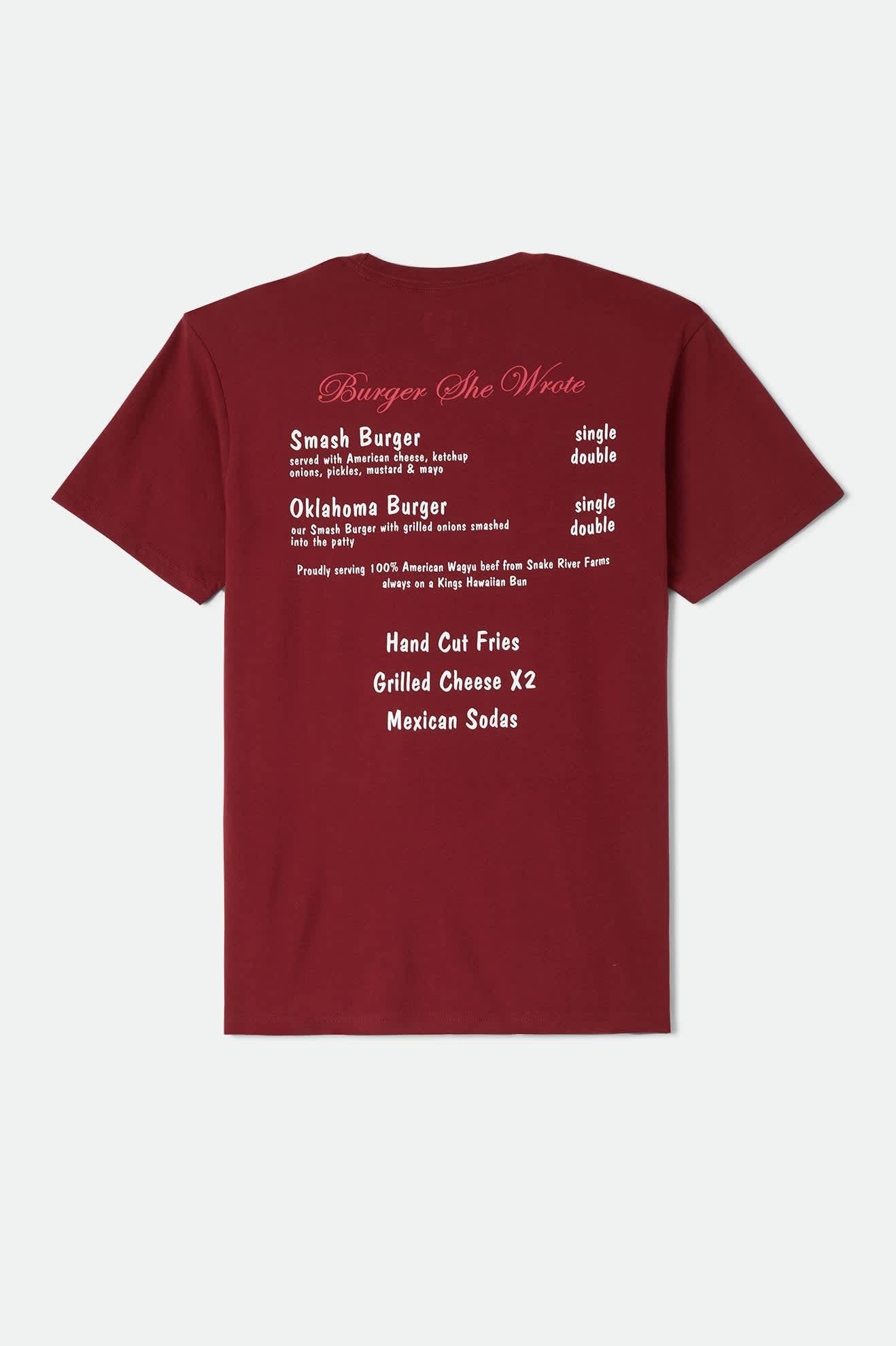 brixton-burger-she-wrote-pocket-t-shirt-burgundy-baumwolle image 7