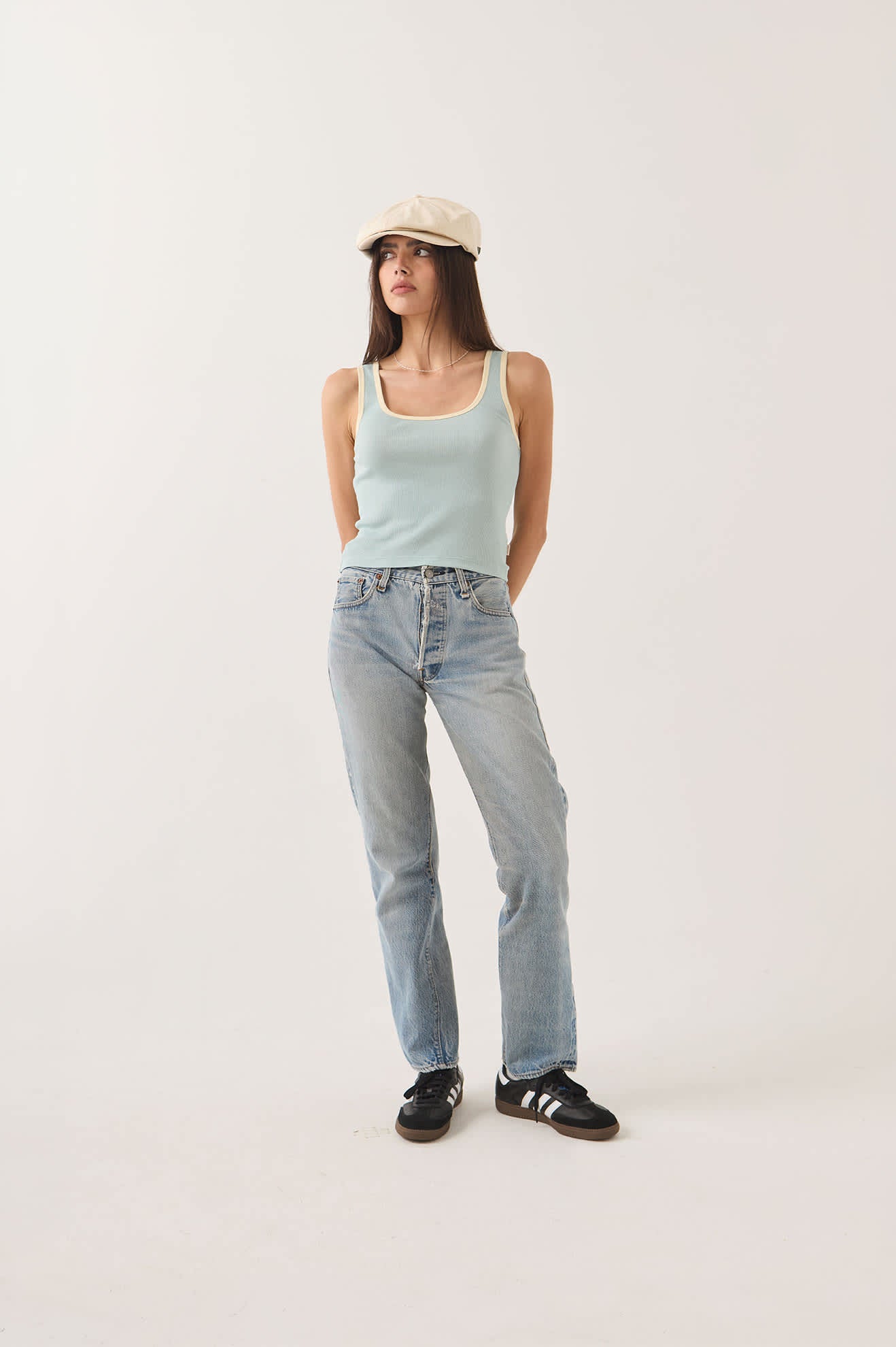 brixton-ringer-organic-a-tank-top-sea-grass image 3