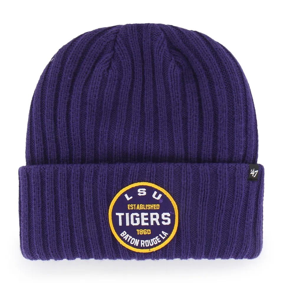 47-cuff-knit-lsu-tigers-snowdrift-beanie-lila-osf image 1