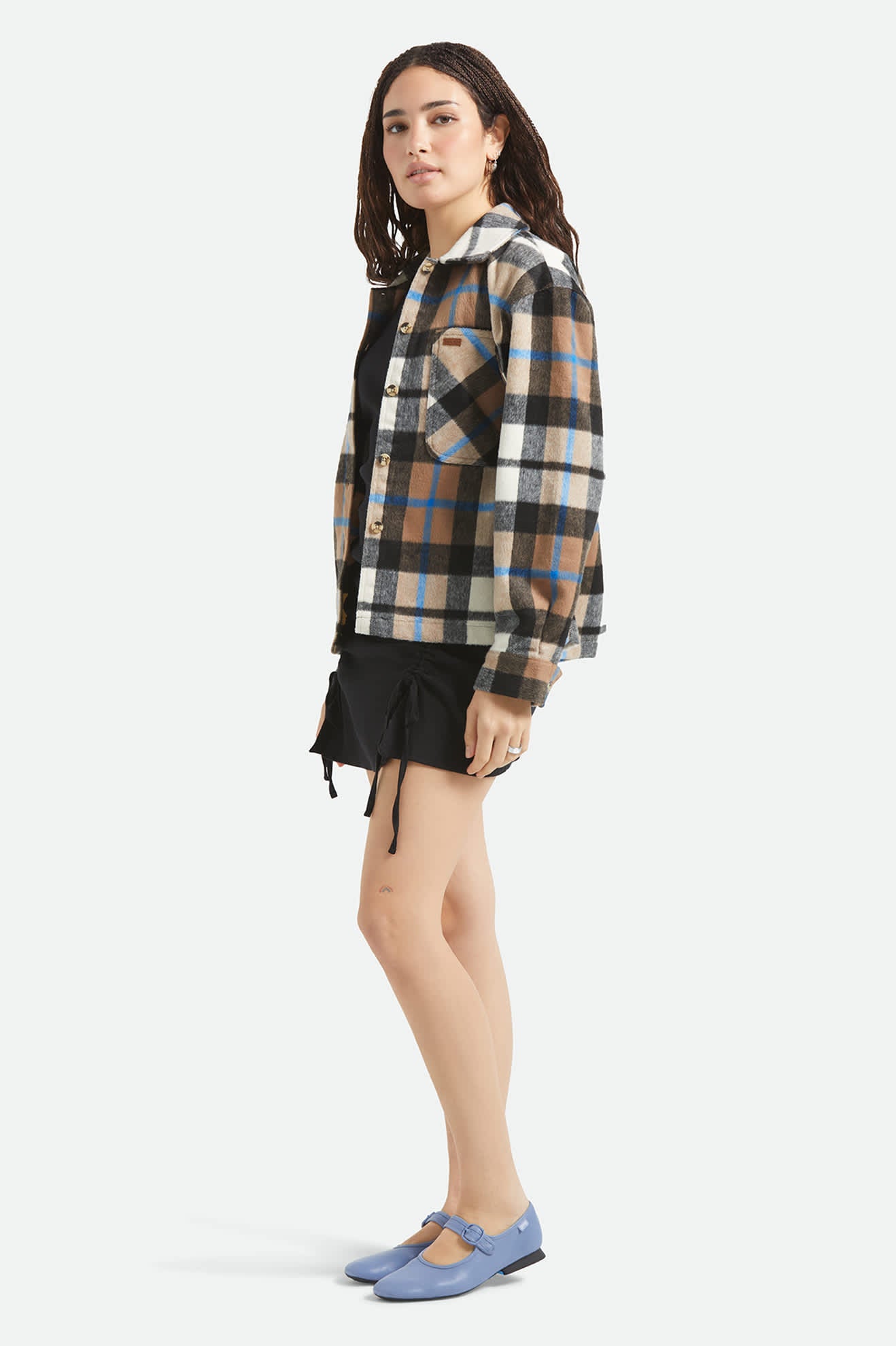 brixton-bowery-flanellhemd-damen-schwarz-soft-brushed image 3