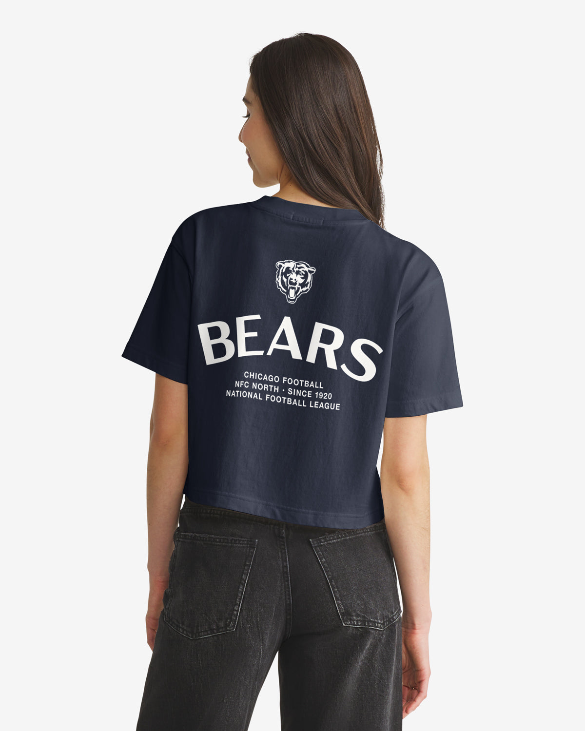 47-foundation-chicago-bears-crop-t-shirt-navy-damen image 1