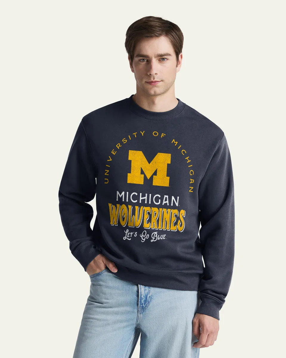 47-brand-everyday-juggletoss-crew-michigan-sweatshirt-navy image 1