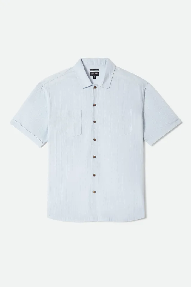 brixton-vintage-kurzarmhemd-blue-aura-baumwolle-jacquard image 1