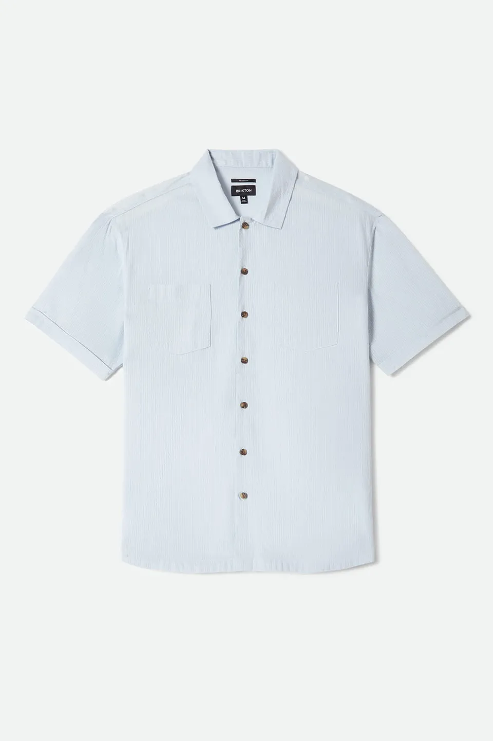 brixton-vintage-kurzarmhemd-blue-aura-baumwolle-jacquard image 1