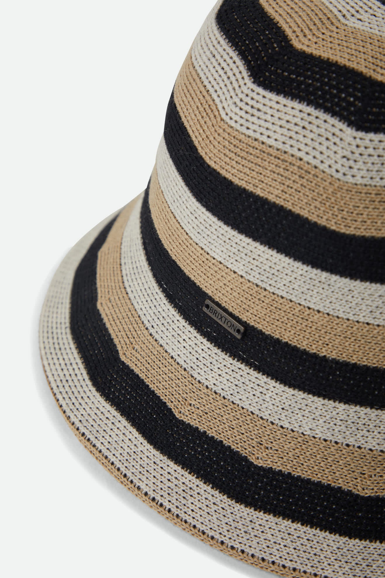 brixton-lisboa-bucket-hat-schwarz-sand-strick image 7