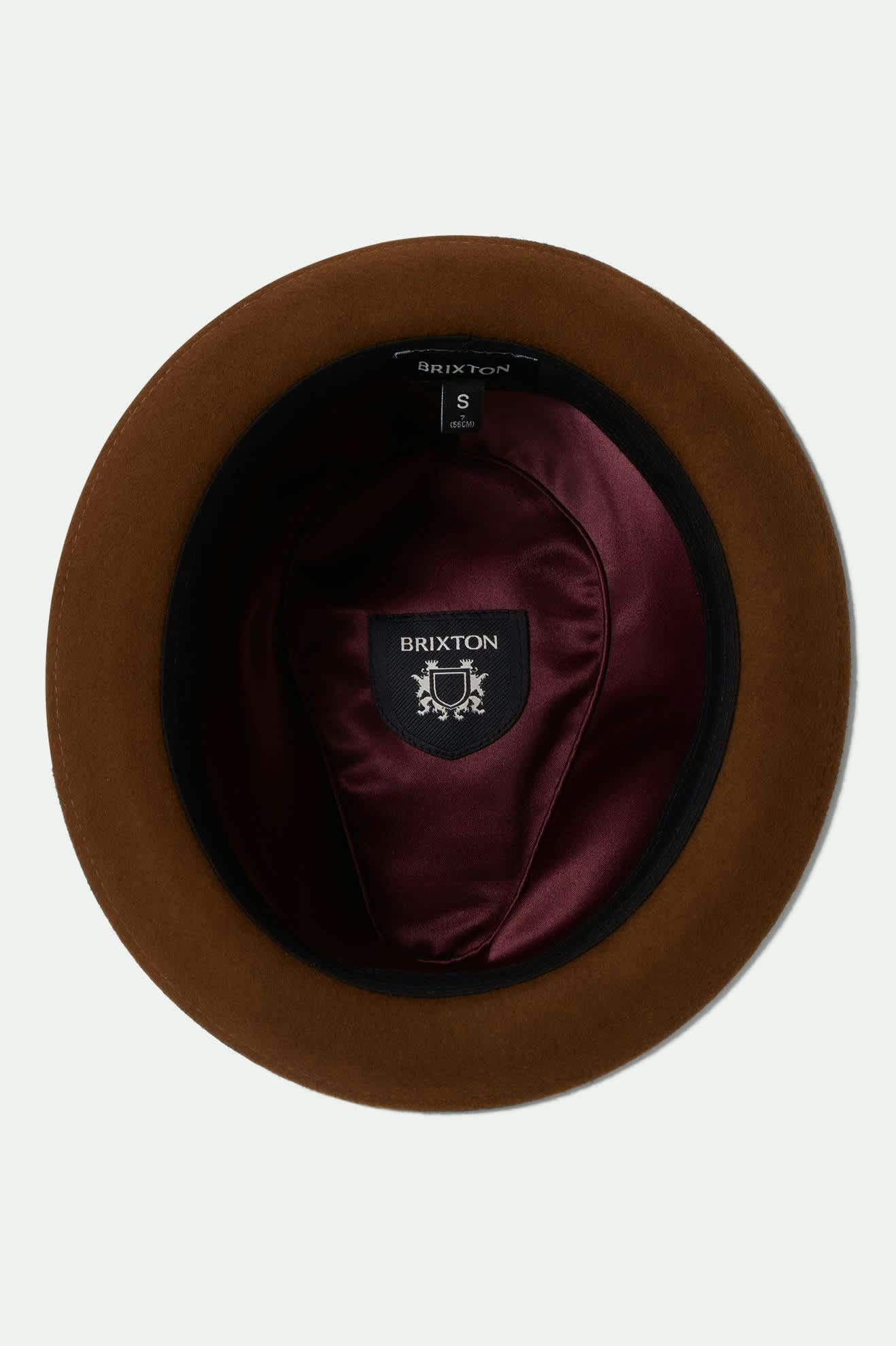 brixton-gain-fedora-hut-coffee-chestnut-filz-feder image 5