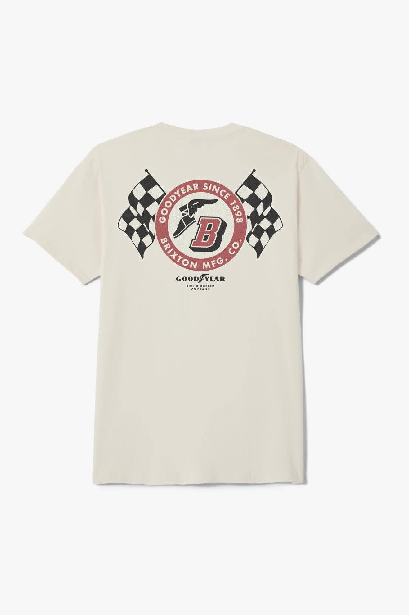 brixton-goodyear-speedway-t-shirt-cream-baumwolle-print image 2
