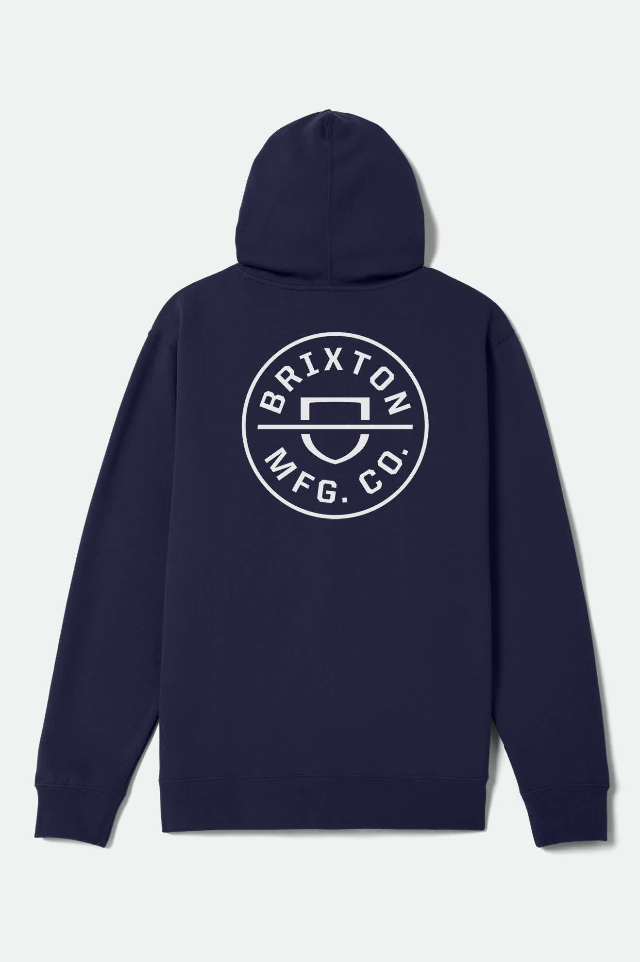 brixton-crest-hoodie-classic-navy-white-kapuzenpullover image 1