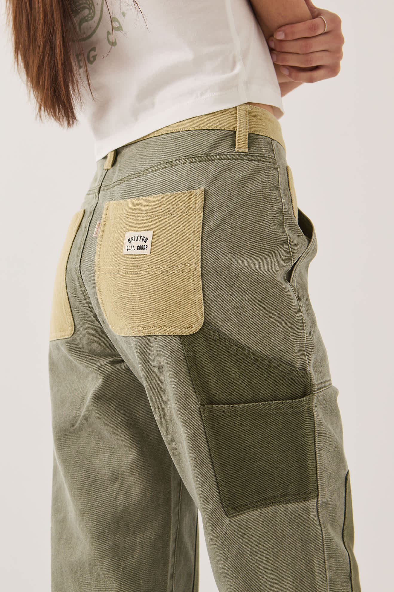brixton-essex-patchwork-painter-pant-vintage-olive-damen image 7
